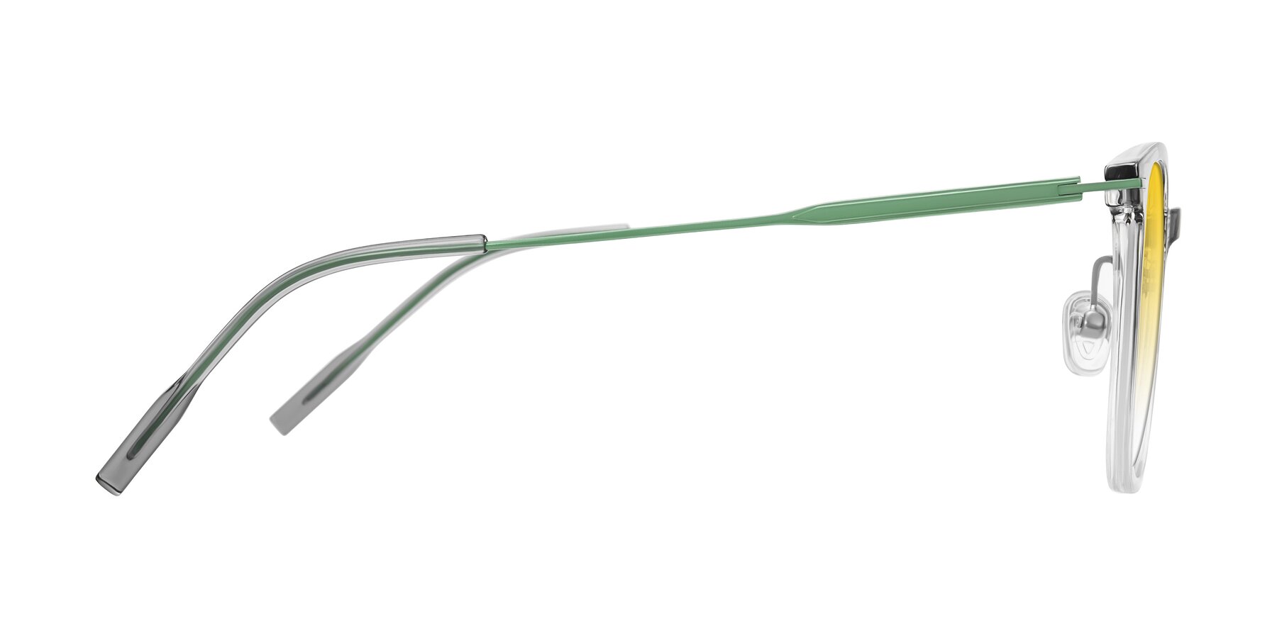 Side of Oonk in Gradient Light Gray/Clear with Yellow Gradient Lenses