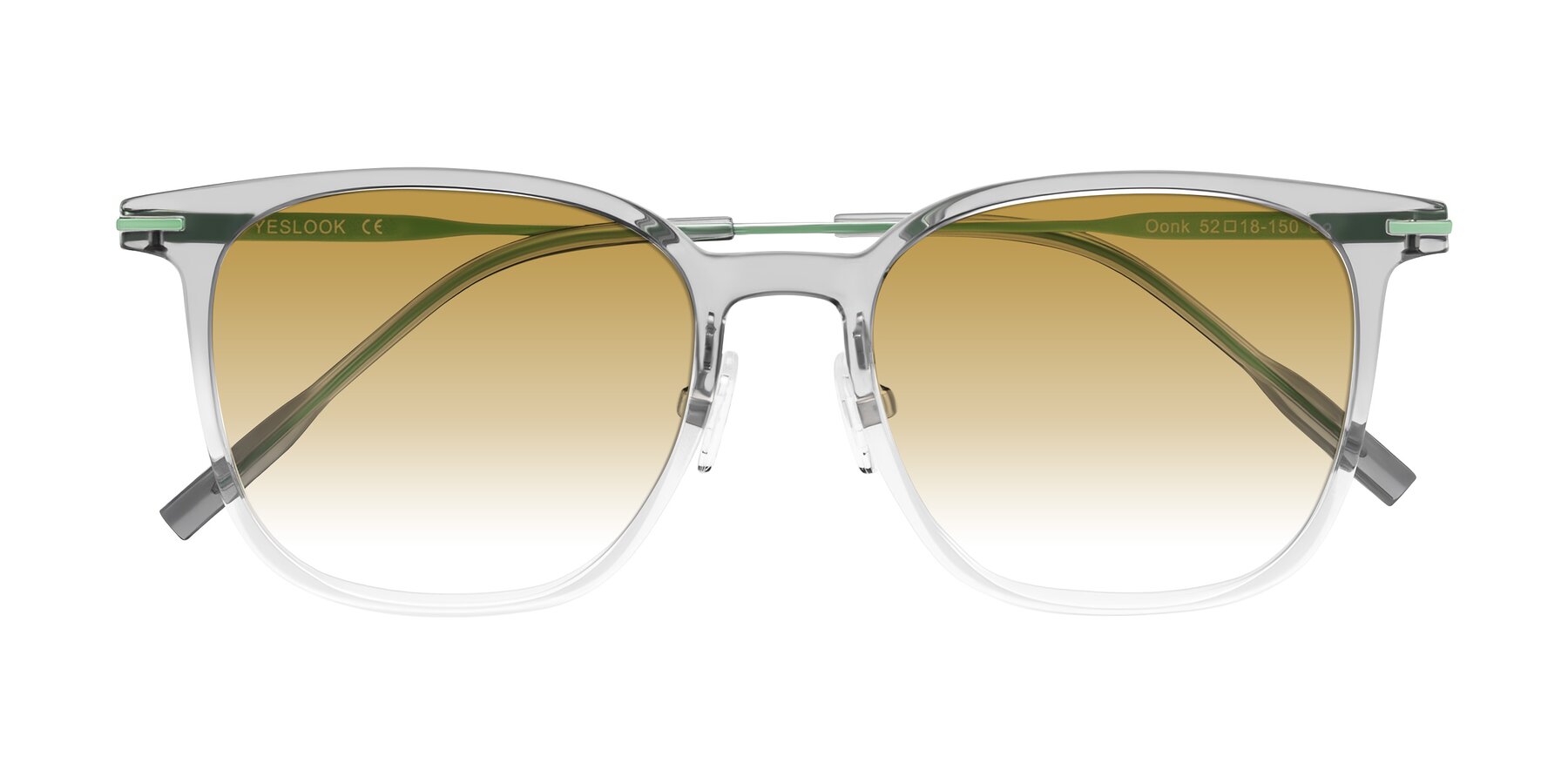 Folded Front of Oonk in Gradient Light Gray/Clear with Champagne Gradient Lenses