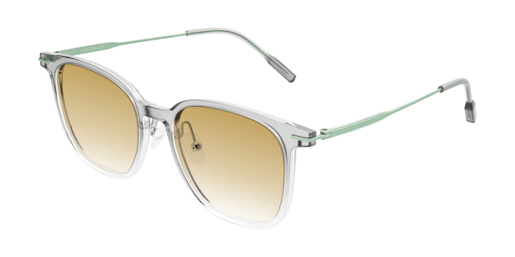 Angle of Oonk in Gradient Light Gray/Clear with Champagne Gradient Lenses