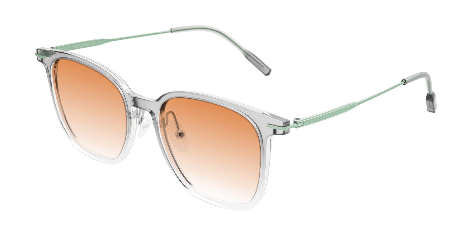 Angle of Oonk in Gradient Light Gray/Clear with Orange Gradient Lenses