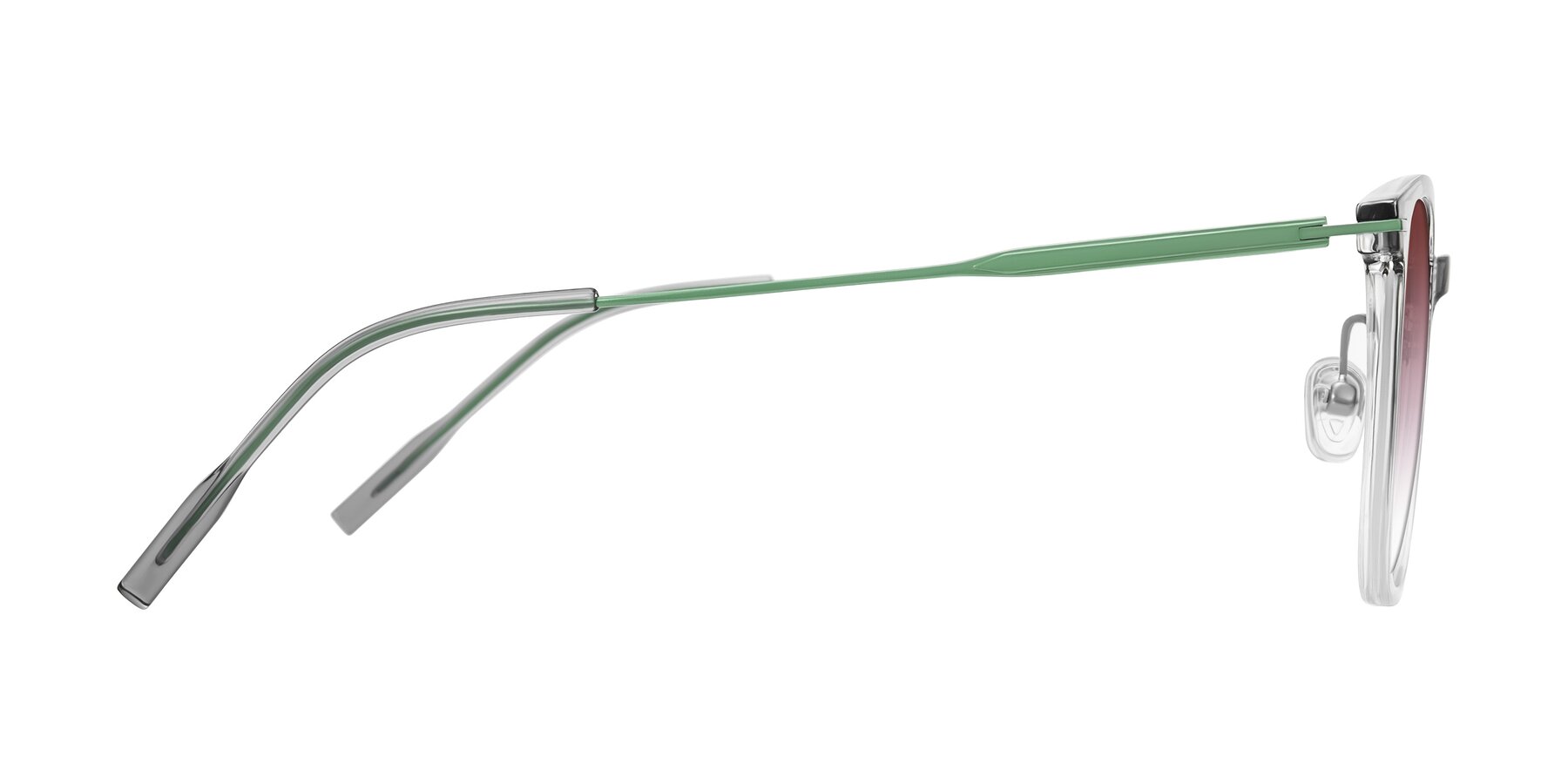 Side of Oonk in Gradient Light Gray/Clear with Garnet Gradient Lenses