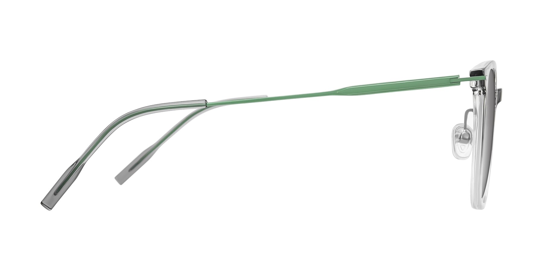 Side of Oonk in Gradient Light Gray/Clear with Silver Mirrored Lenses