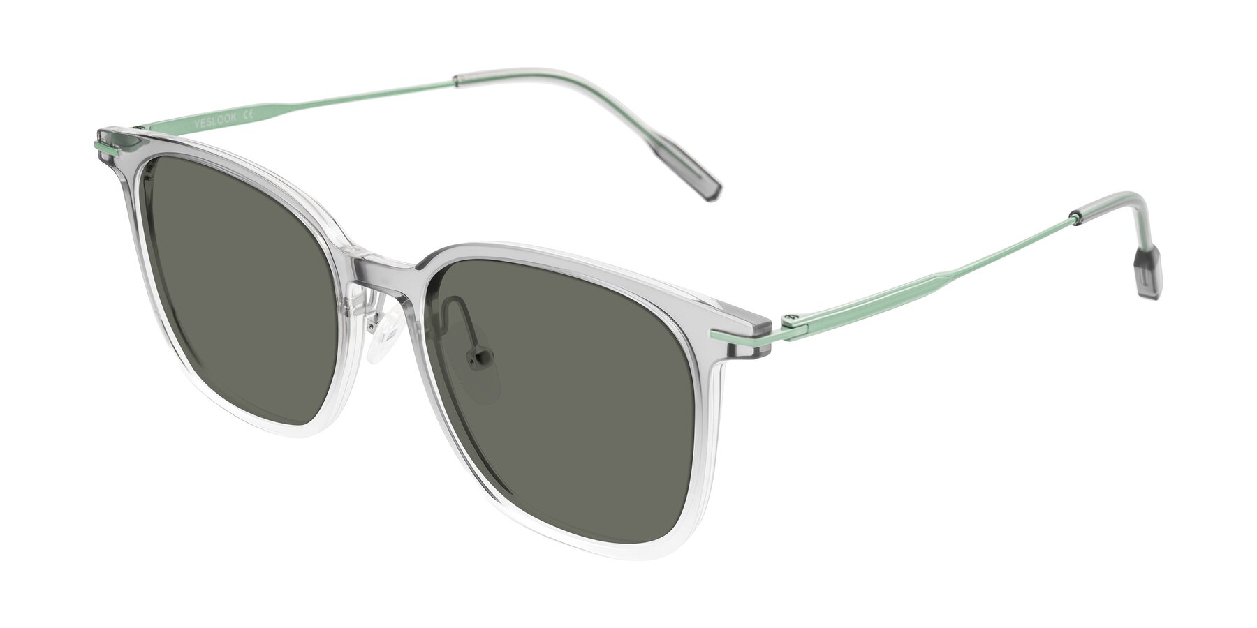 Angle of Oonk in Gradient Light Gray/Clear with Gray Polarized Lenses