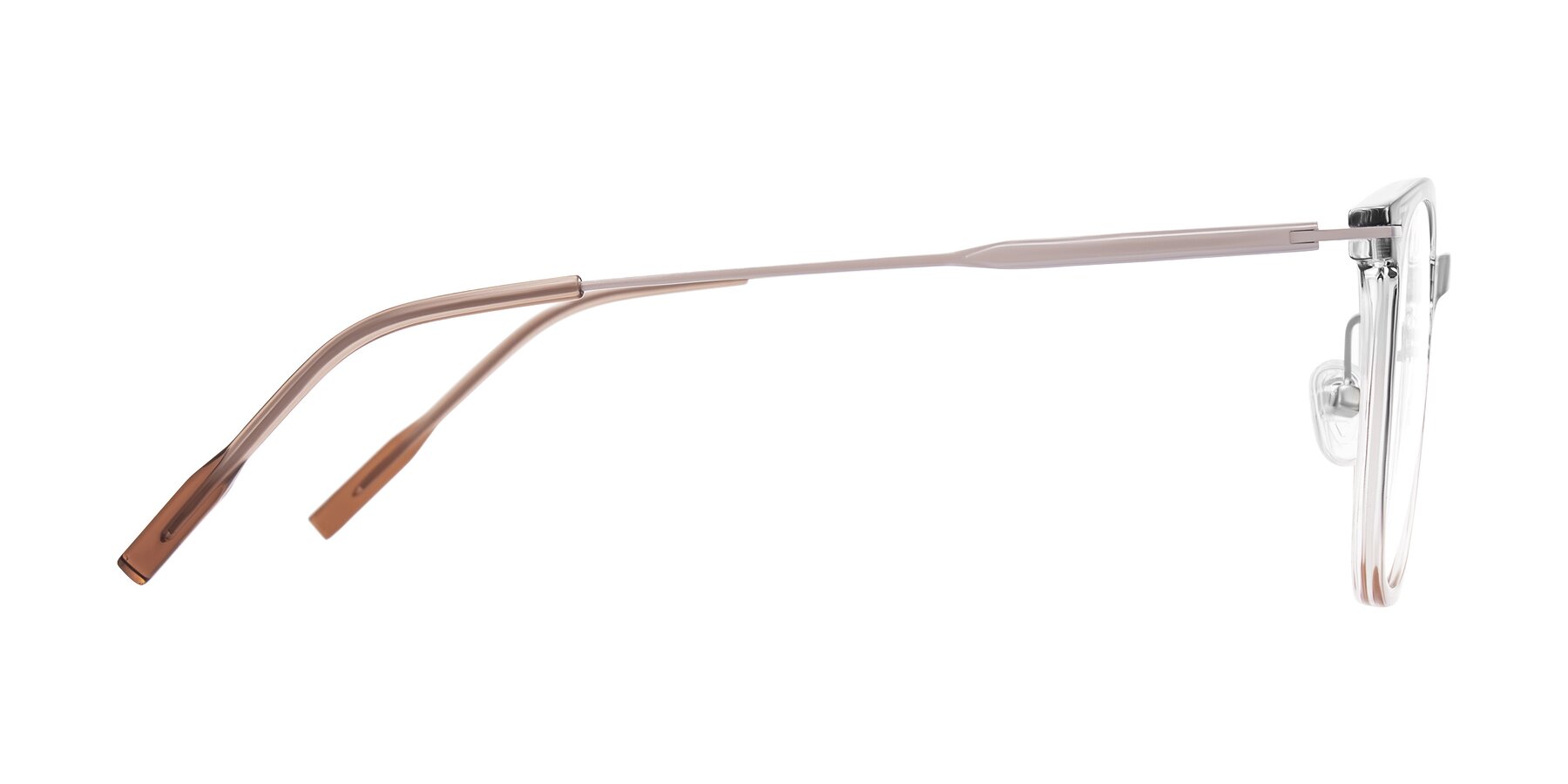 Side of Oonk in Gradient Light Gray/Brown with Clear Eyeglass Lenses