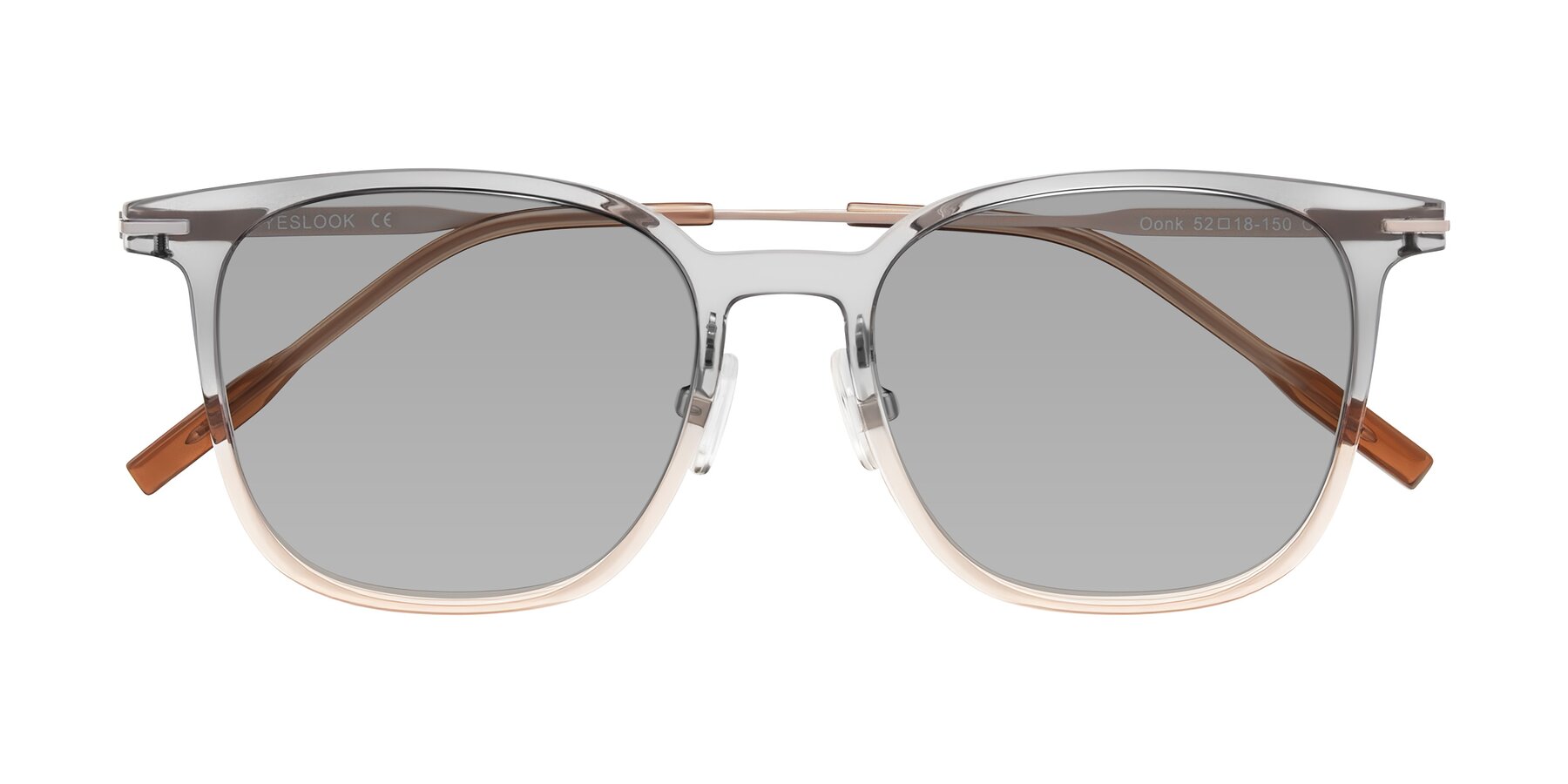 Folded Front of Oonk in Gradient Light Gray/Brown with Light Gray Tinted Lenses