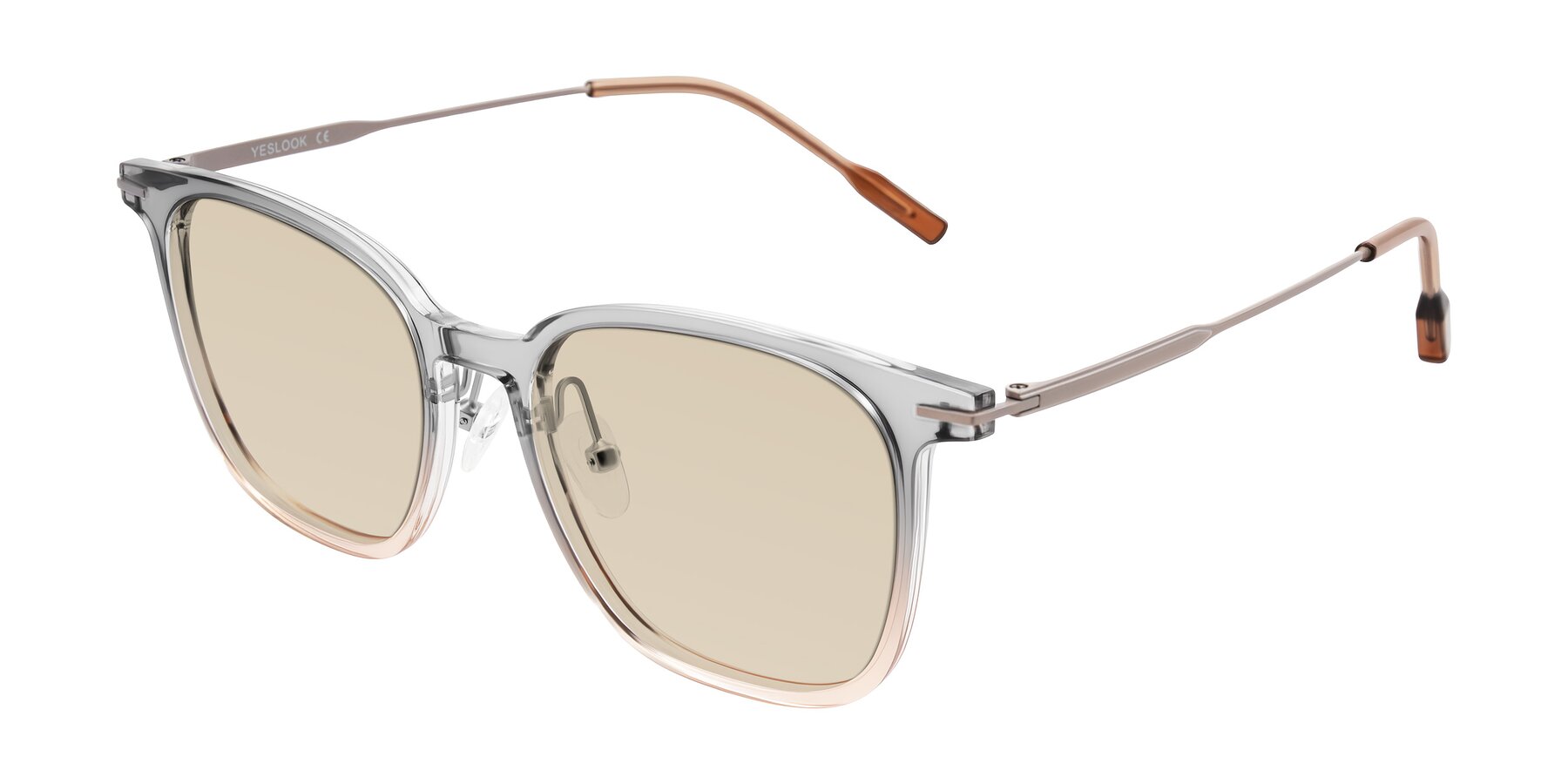 Angle of Oonk in Gradient Light Gray/Brown with Light Brown Tinted Lenses