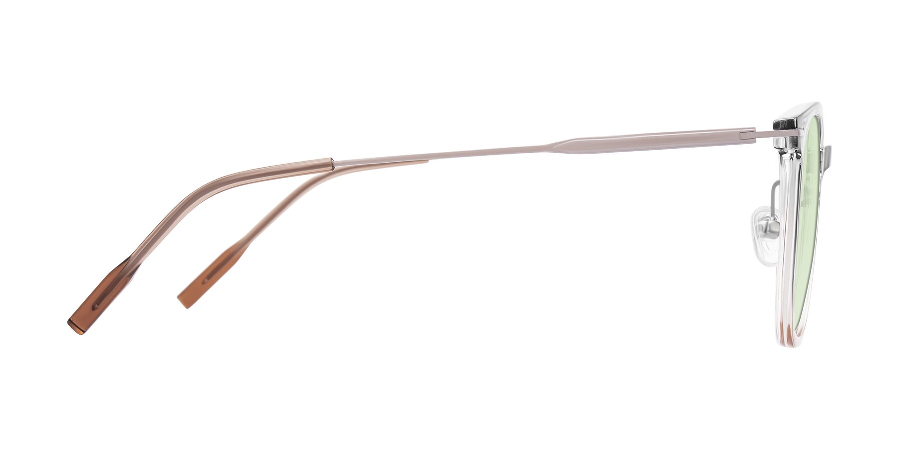 Side of Oonk in Gradient Light Gray/Brown with Light Green Tinted Lenses
