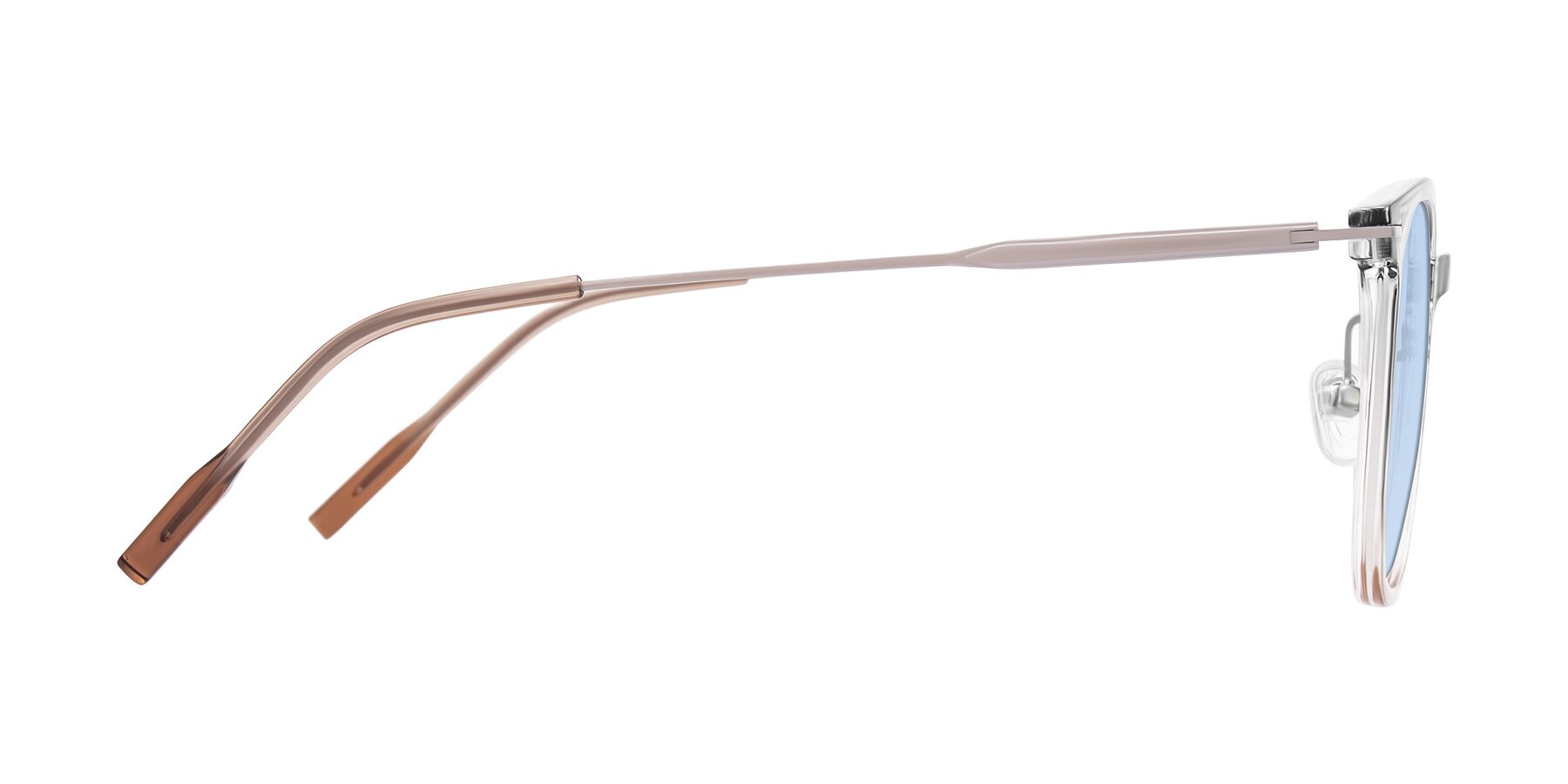 Side of Oonk in Gradient Light Gray/Brown with Light Blue Tinted Lenses