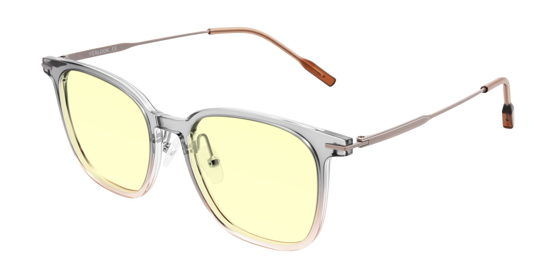 Angle of Oonk in Gradient Light Gray/Brown with Light Yellow Tinted Lenses