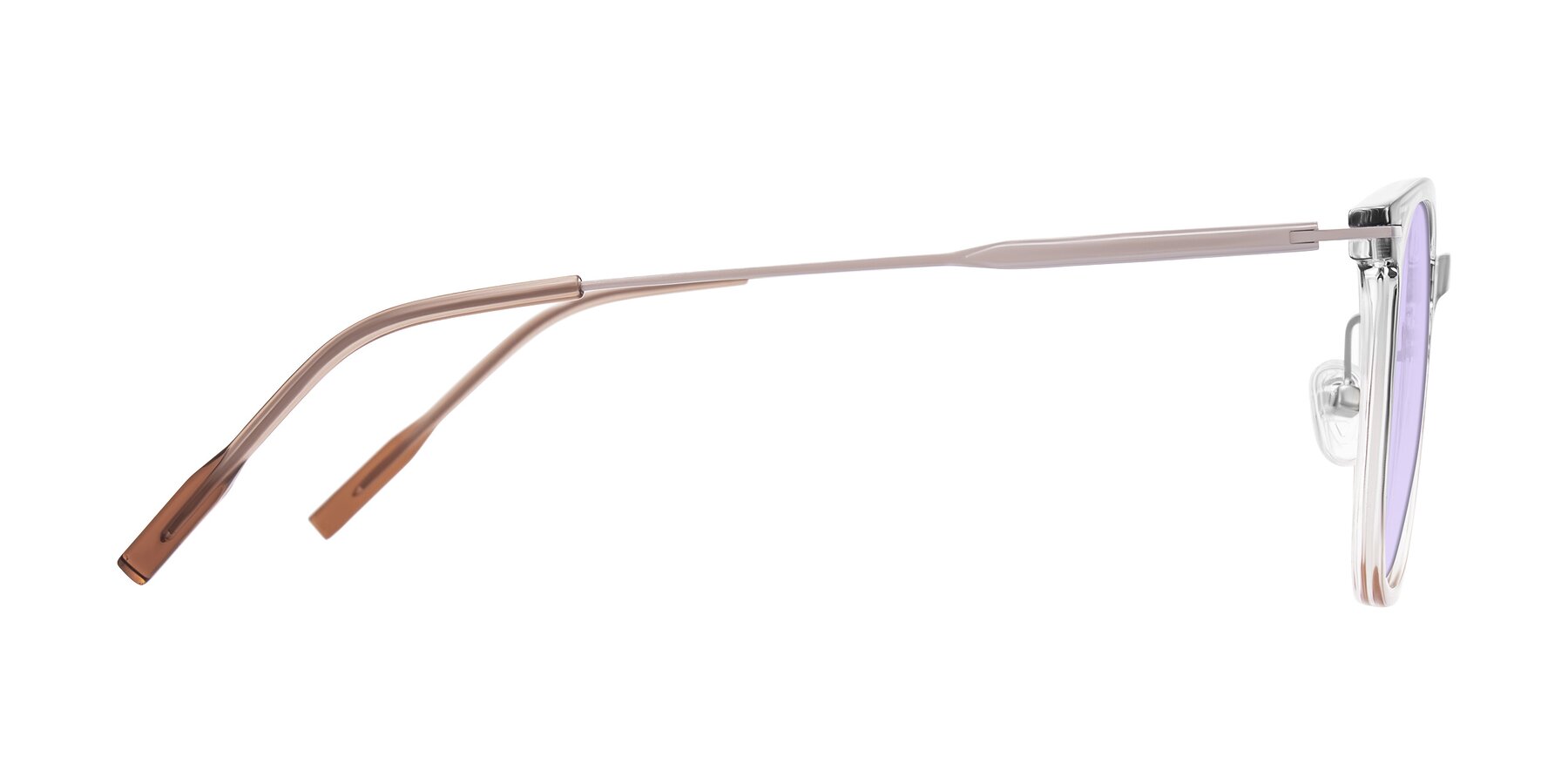 Side of Oonk in Gradient Light Gray/Brown with Light Purple Tinted Lenses