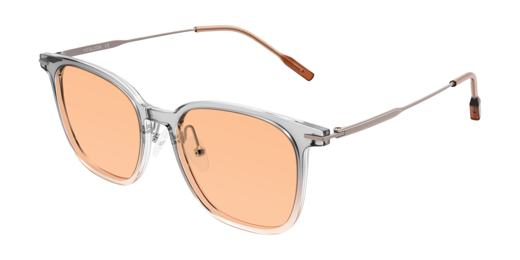 Angle of Oonk in Gradient Light Gray/Brown with Light Orange Tinted Lenses