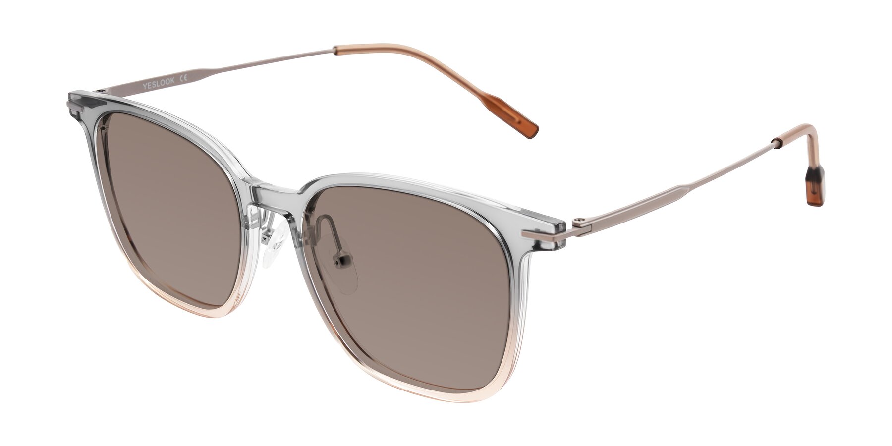 Angle of Oonk in Gradient Light Gray/Brown with Medium Brown Tinted Lenses