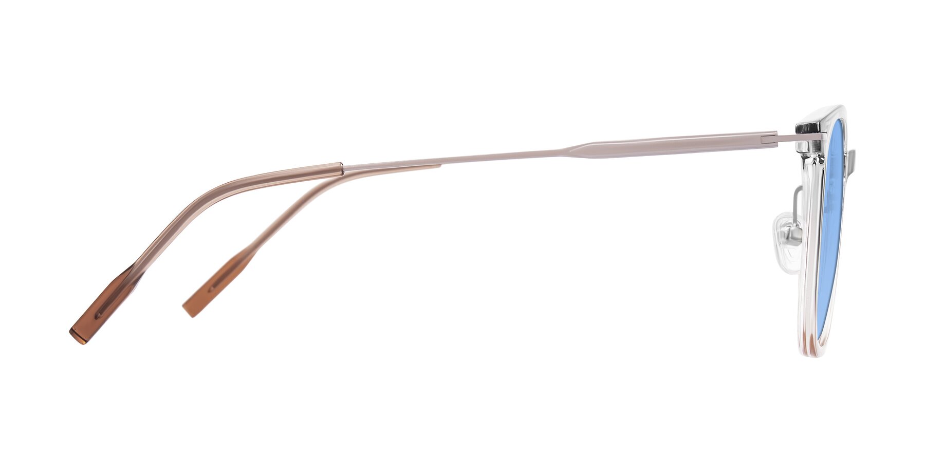 Side of Oonk in Gradient Light Gray/Brown with Medium Blue Tinted Lenses