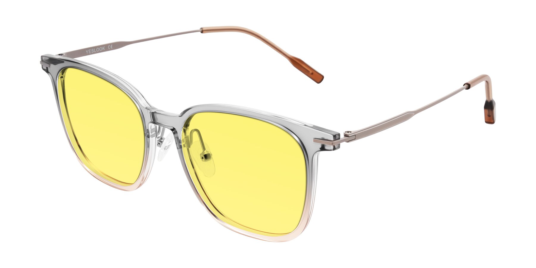 Angle of Oonk in Gradient Light Gray/Brown with Medium Yellow Tinted Lenses