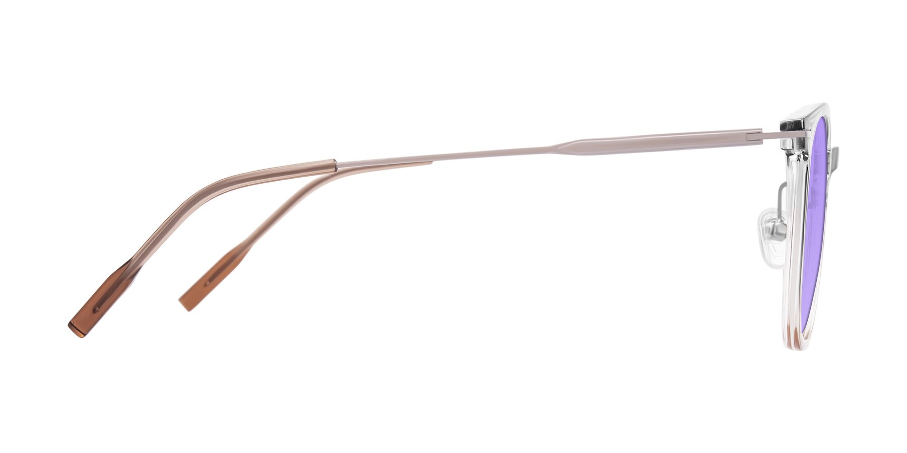 Side of Oonk in Gradient Light Gray/Brown with Medium Purple Tinted Lenses