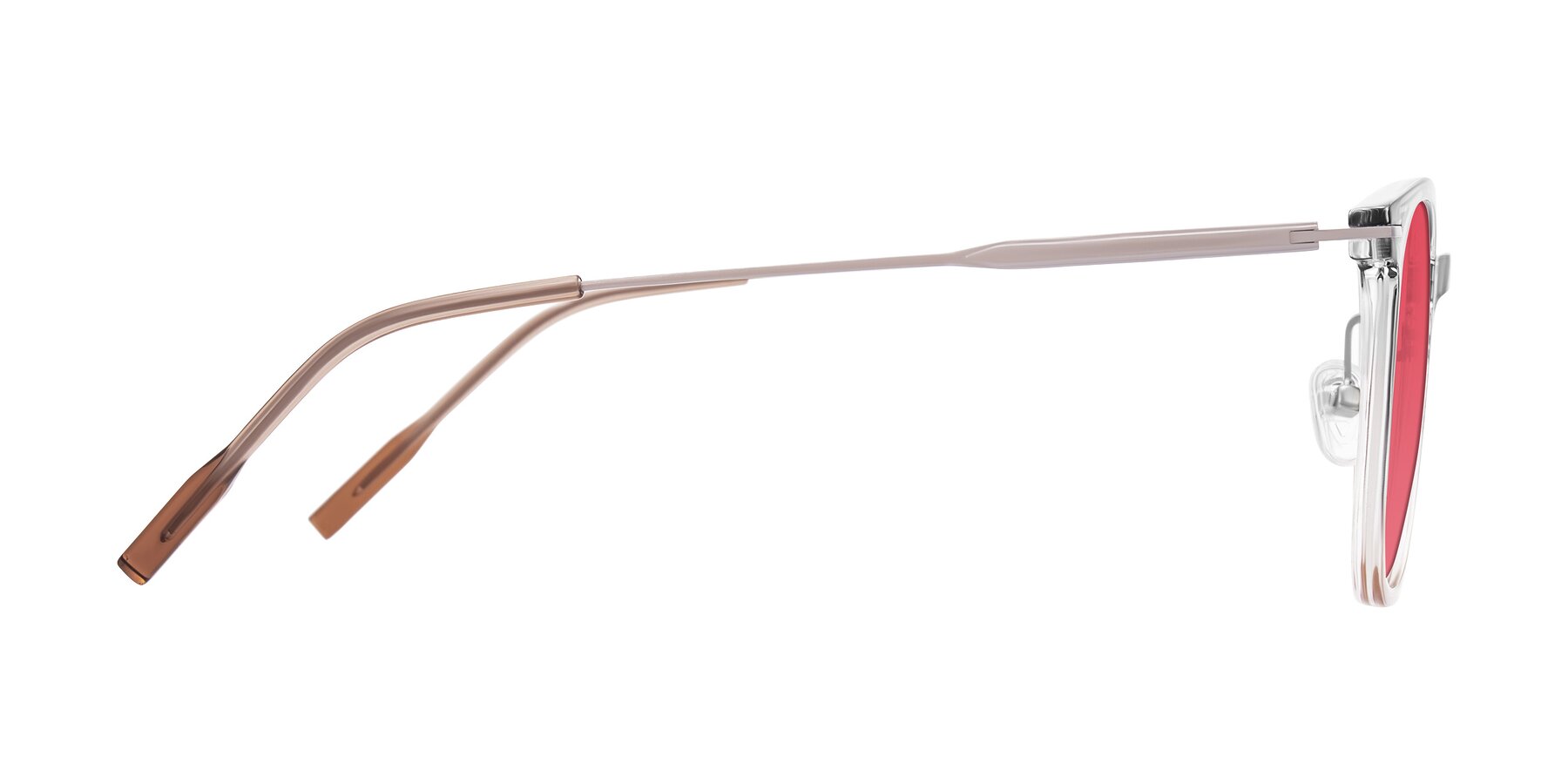 Side of Oonk in Gradient Light Gray/Brown with Red Tinted Lenses