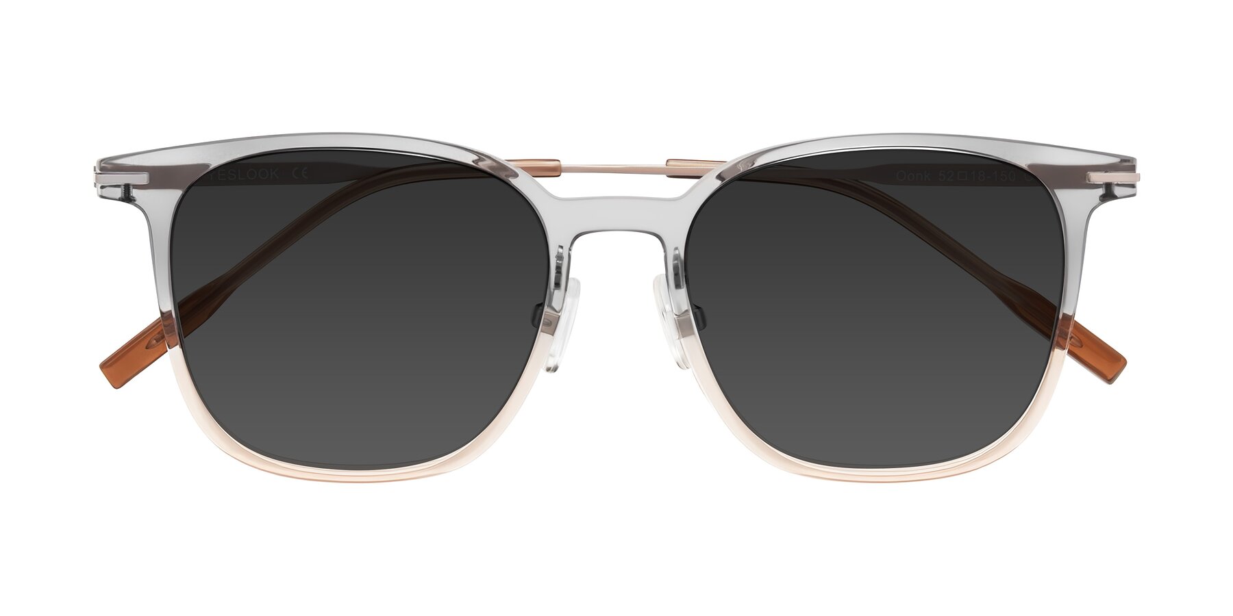 Folded Front of Oonk in Gradient Light Gray/Brown with Gray Tinted Lenses