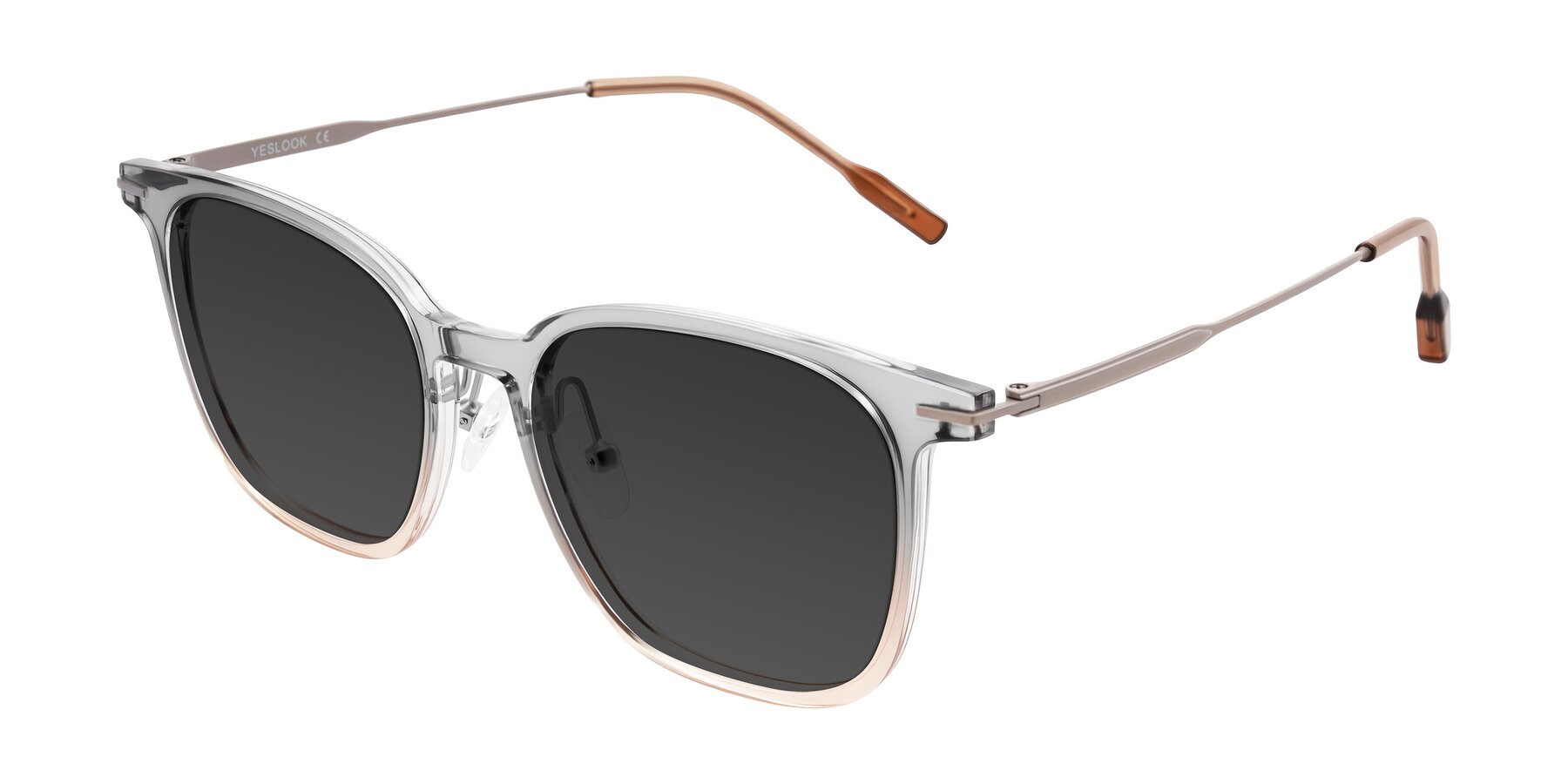Angle of Oonk in Gradient Light Gray/Brown with Gray Tinted Lenses