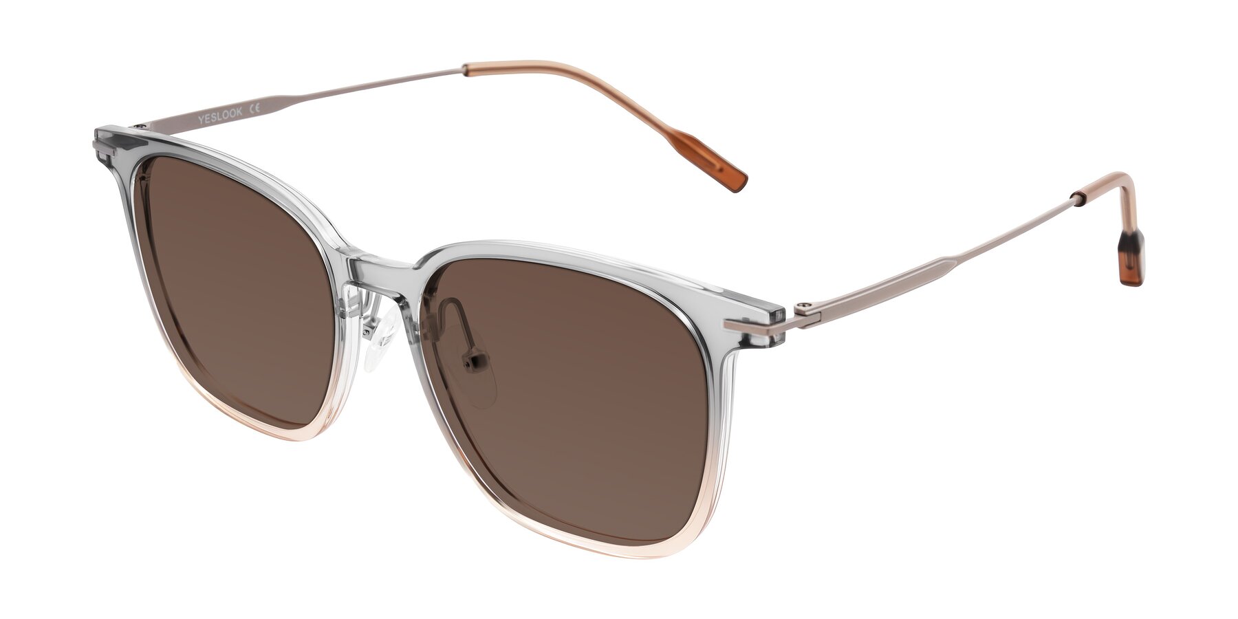 Angle of Oonk in Gradient Light Gray/Brown with Brown Tinted Lenses