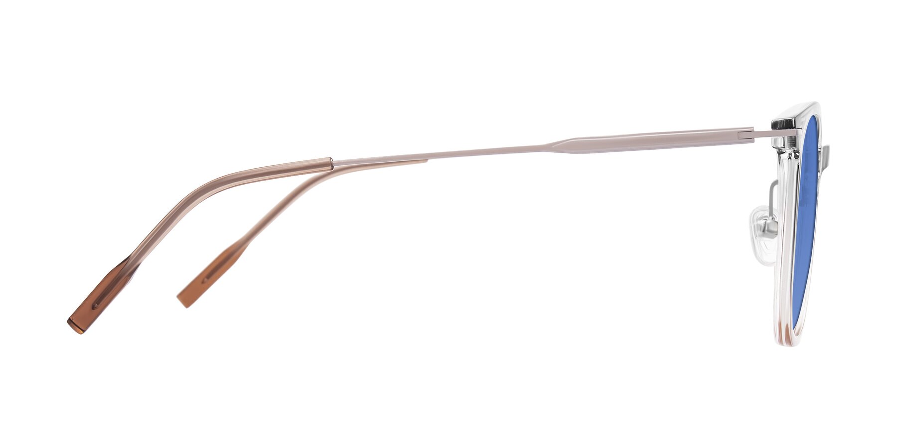 Side of Oonk in Gradient Light Gray/Brown with Blue Tinted Lenses