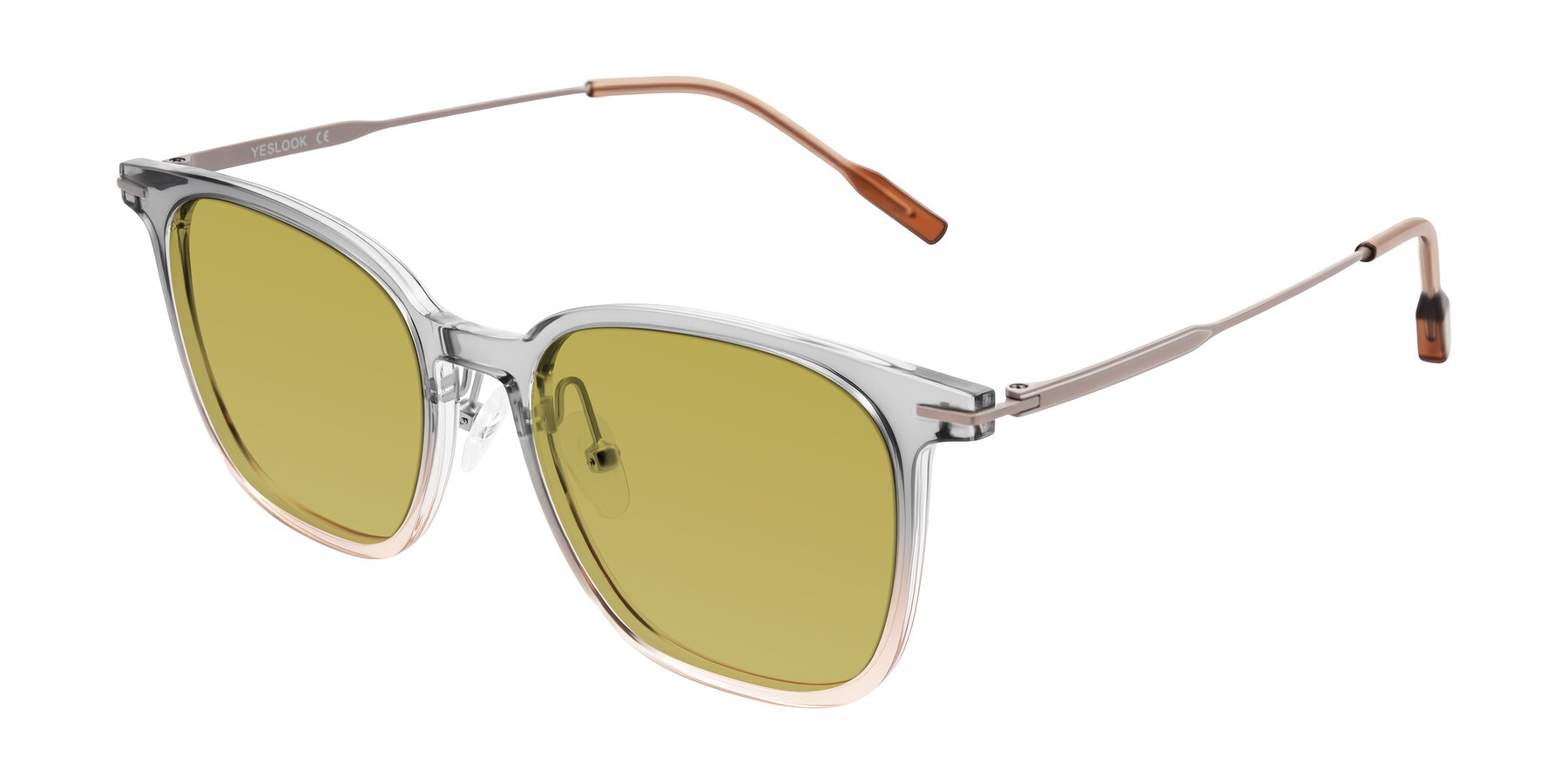 Angle of Oonk in Gradient Light Gray/Brown with Champagne Tinted Lenses