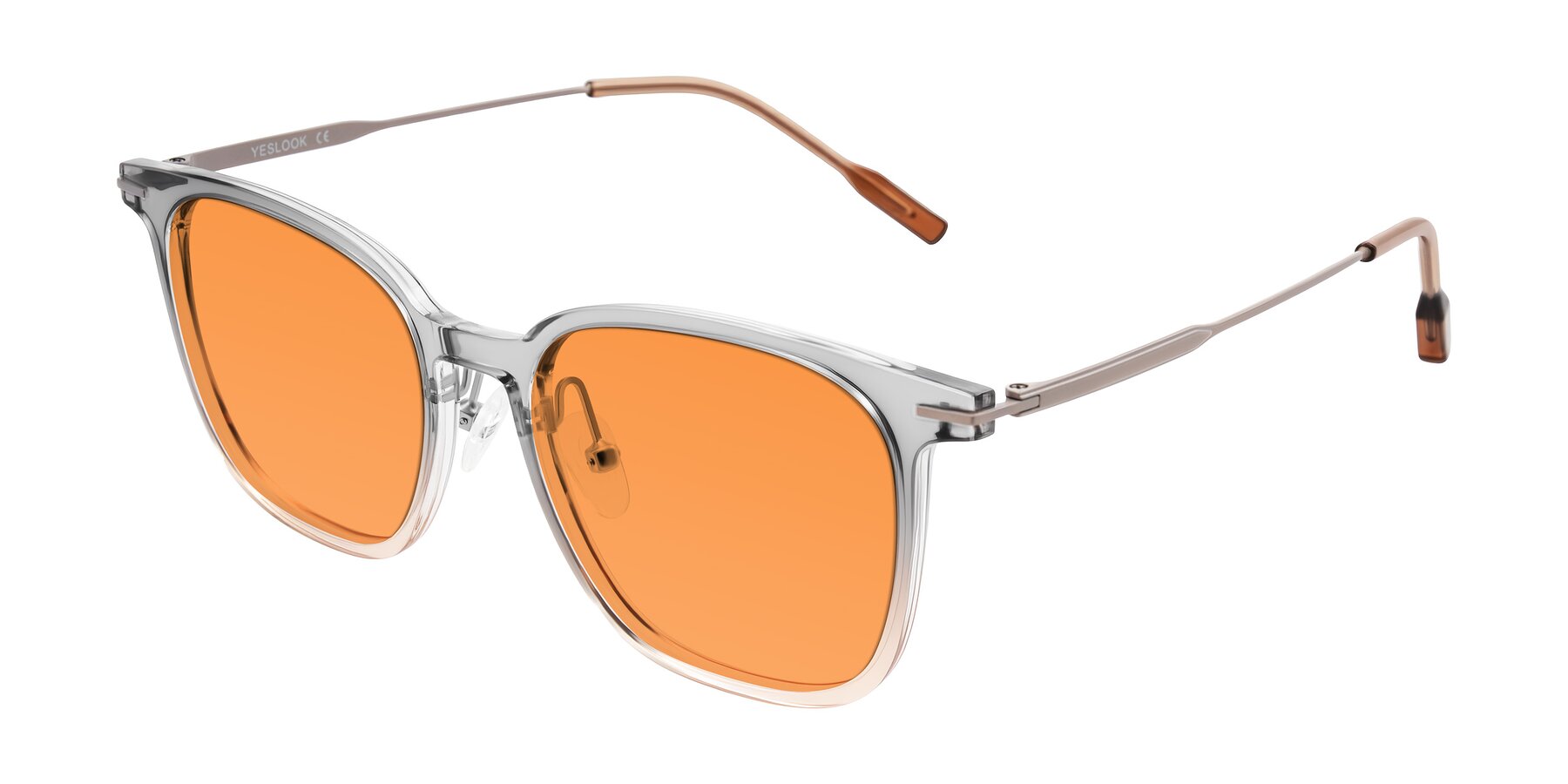 Angle of Oonk in Gradient Light Gray/Brown with Orange Tinted Lenses