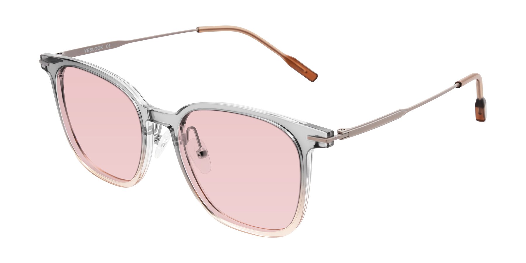 Angle of Oonk in Gradient Light Gray/Brown with Light Garnet Tinted Lenses