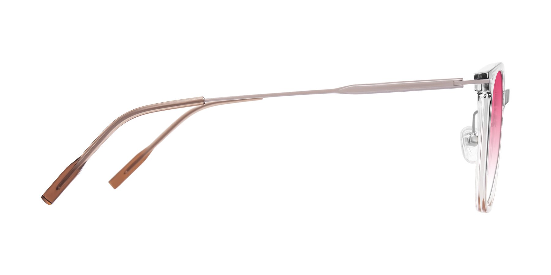 Side of Oonk in Gradient Light Gray/Brown with Pink Gradient Lenses