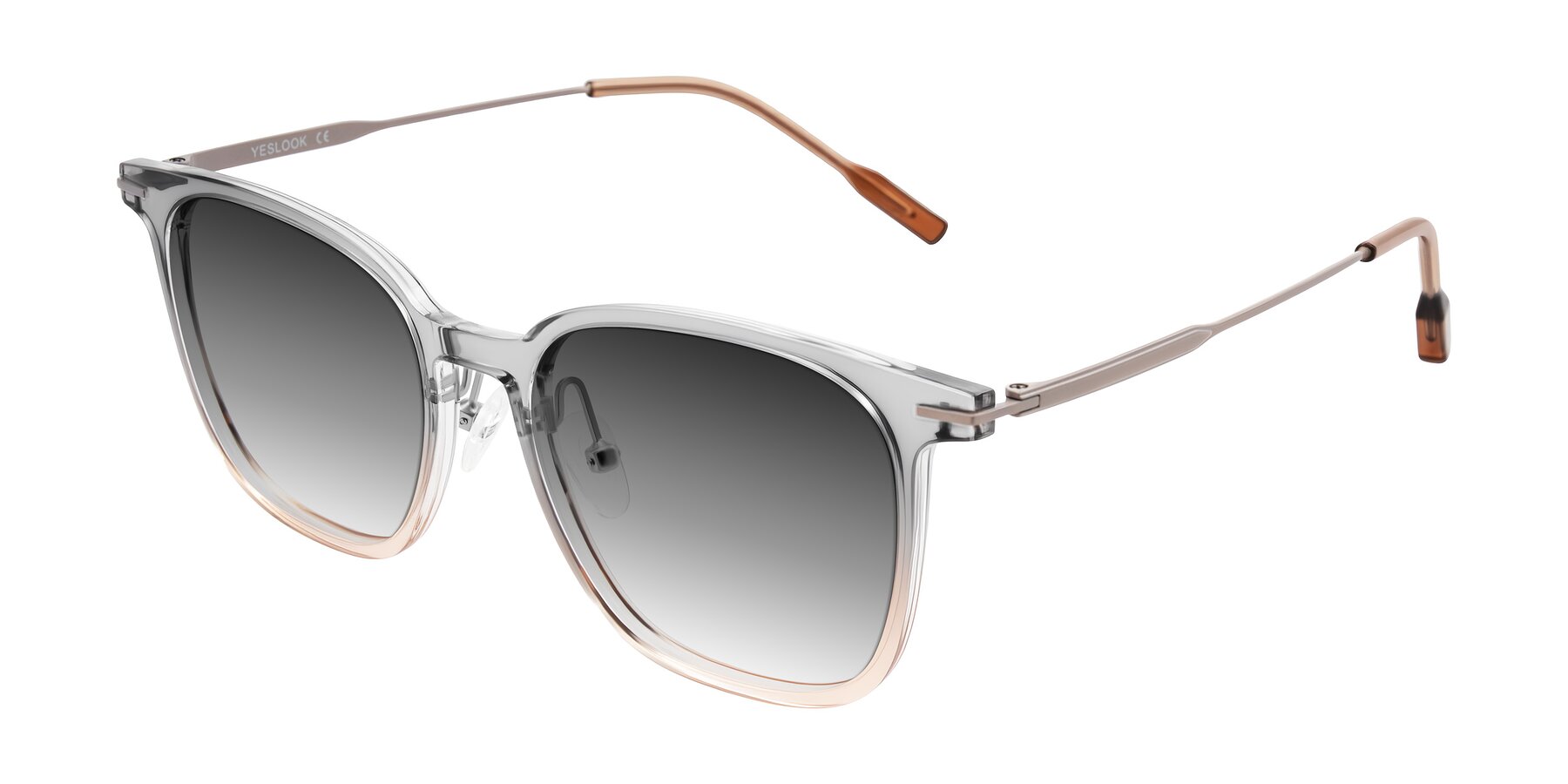 Angle of Oonk in Gradient Light Gray/Brown with Gray Gradient Lenses