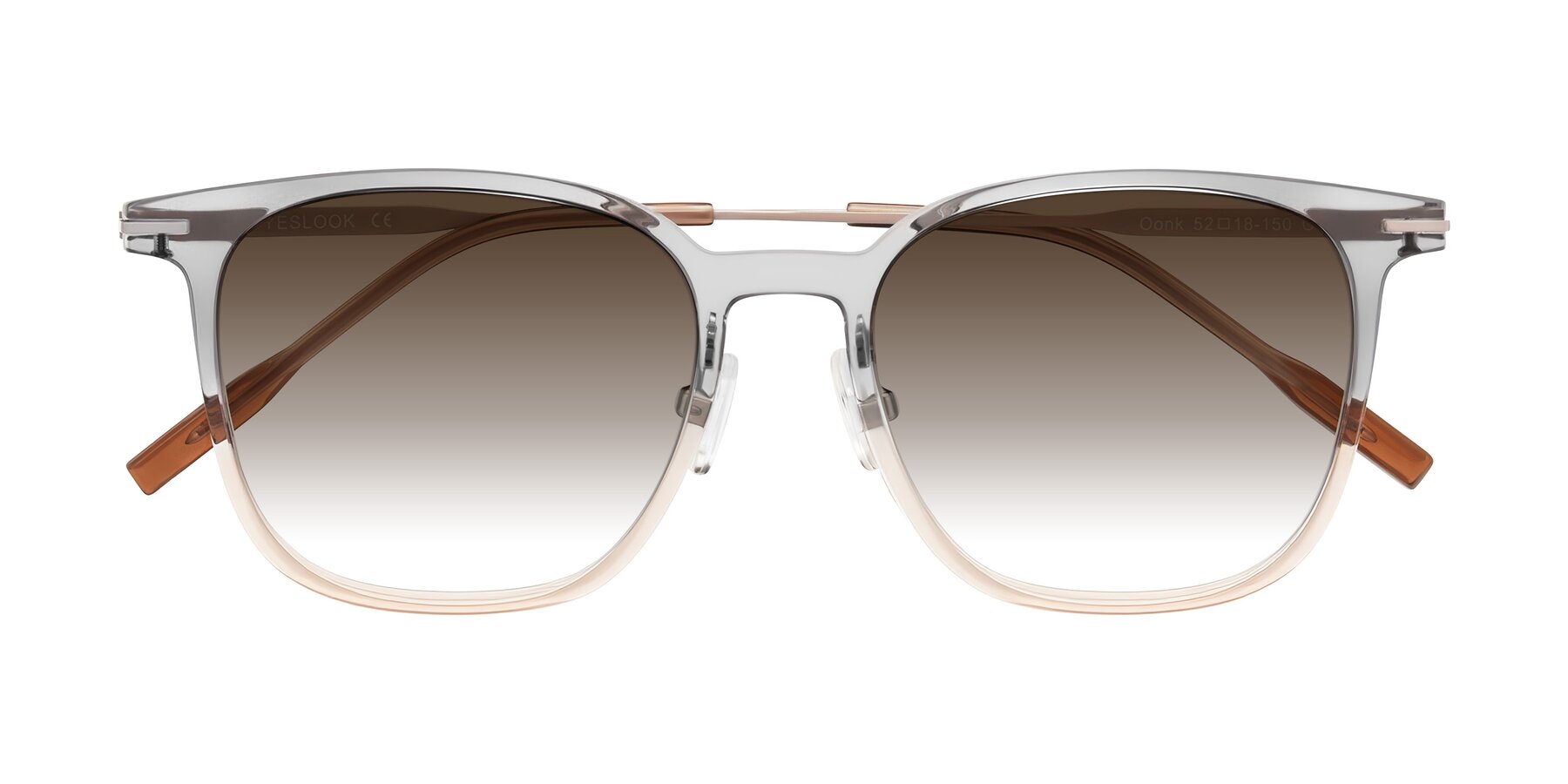 Folded Front of Oonk in Gradient Light Gray/Brown with Brown Gradient Lenses