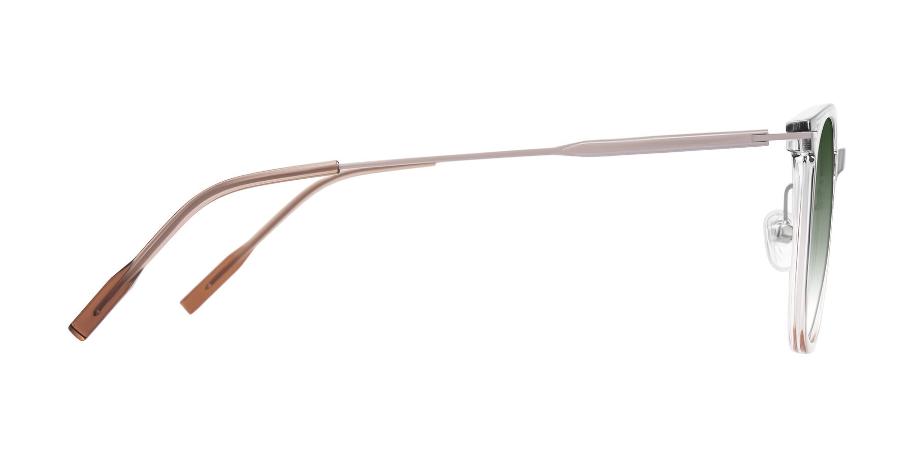 Side of Oonk in Gradient Light Gray/Brown with Green Gradient Lenses