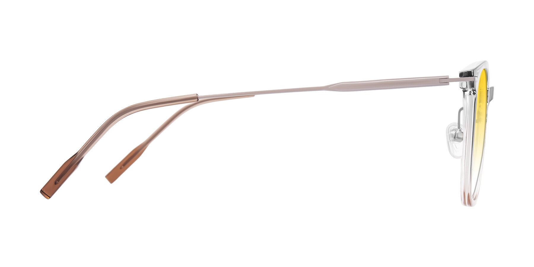 Side of Oonk in Gradient Light Gray/Brown with Yellow Gradient Lenses