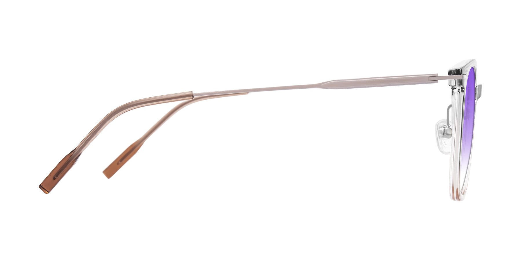 Side of Oonk in Gradient Light Gray/Brown with Purple Gradient Lenses