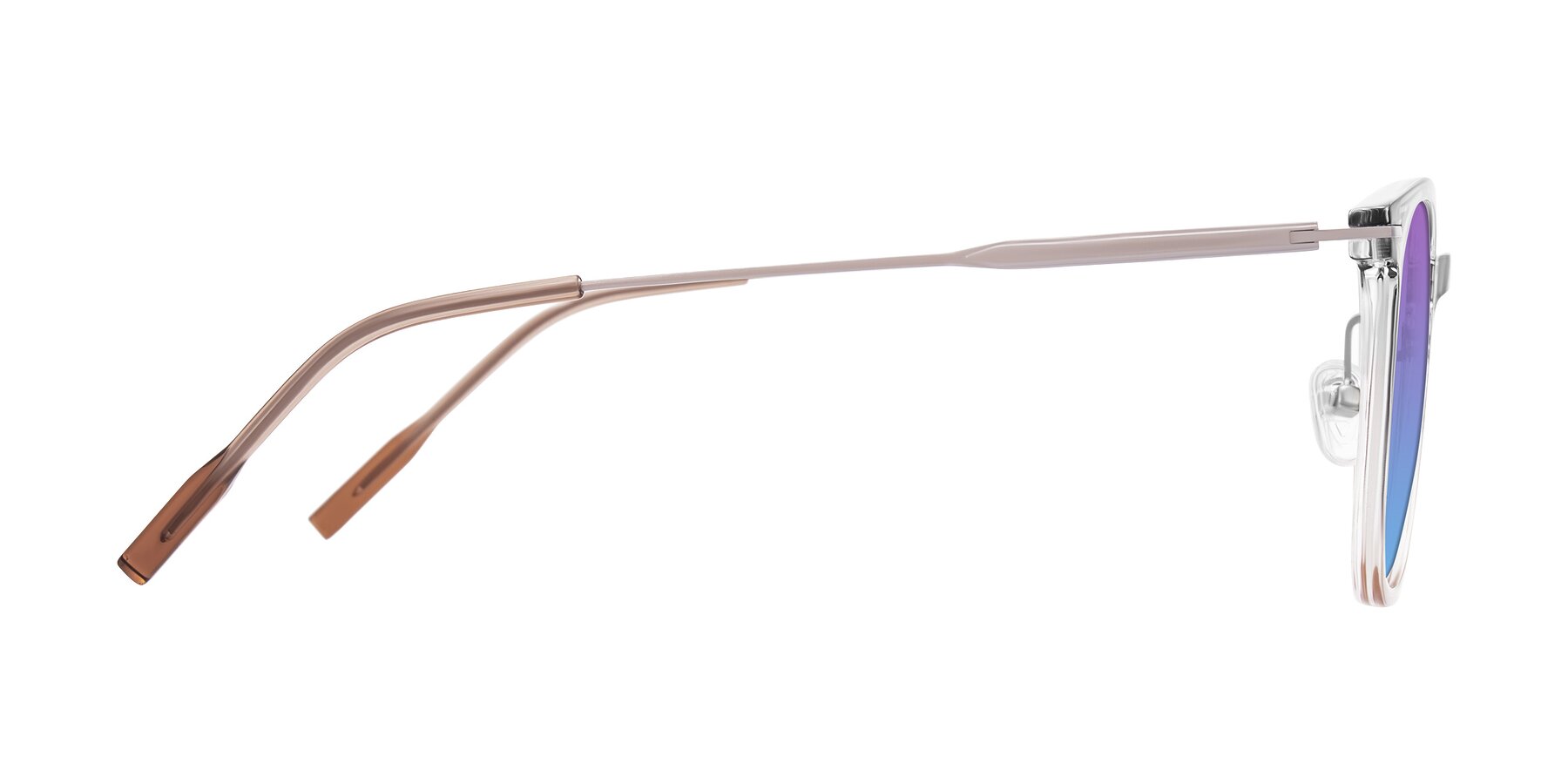 Side of Oonk in Gradient Light Gray/Brown with Purple / Blue Gradient Lenses