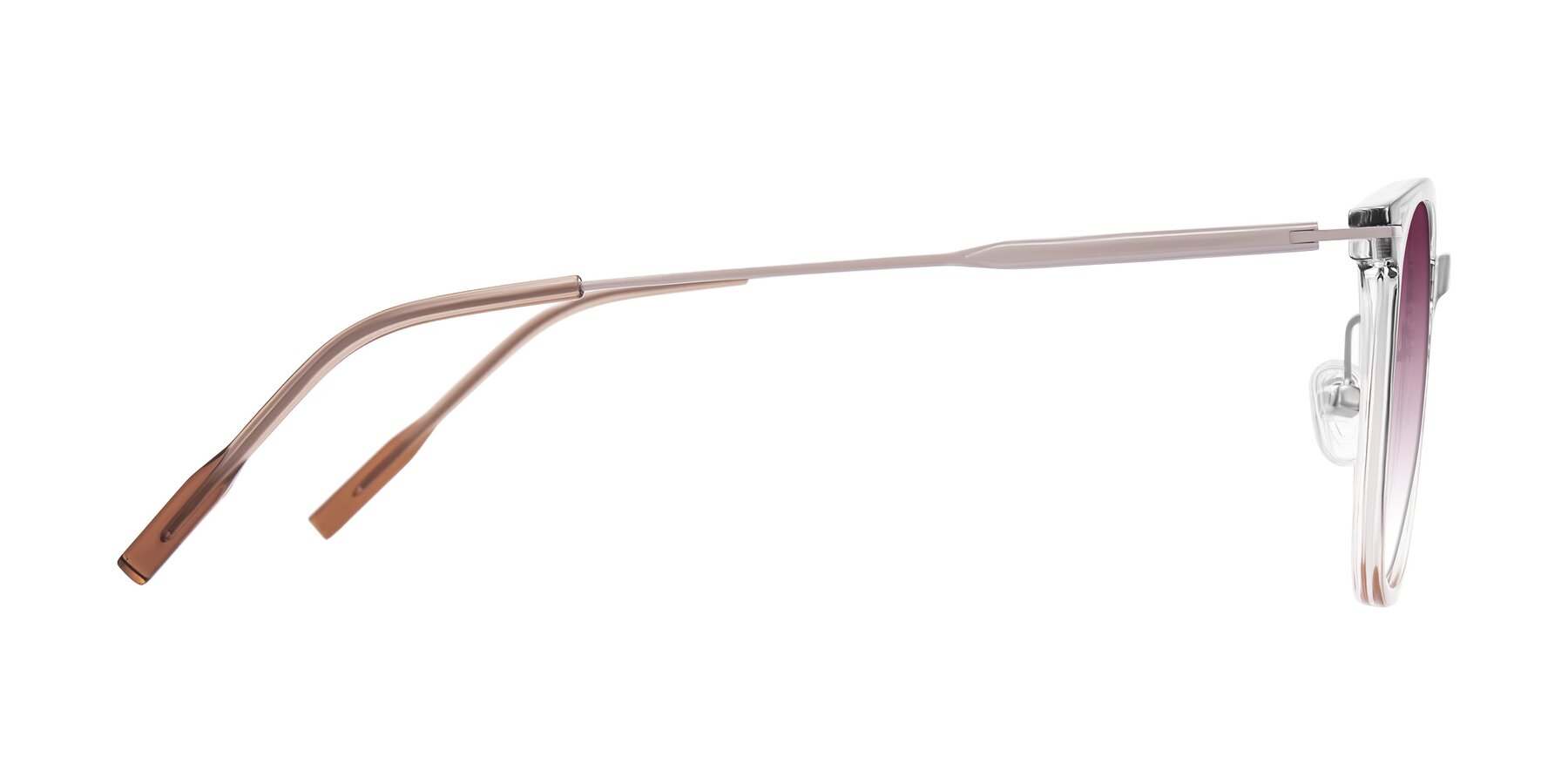Side of Oonk in Gradient Light Gray/Brown with Wine Gradient Lenses