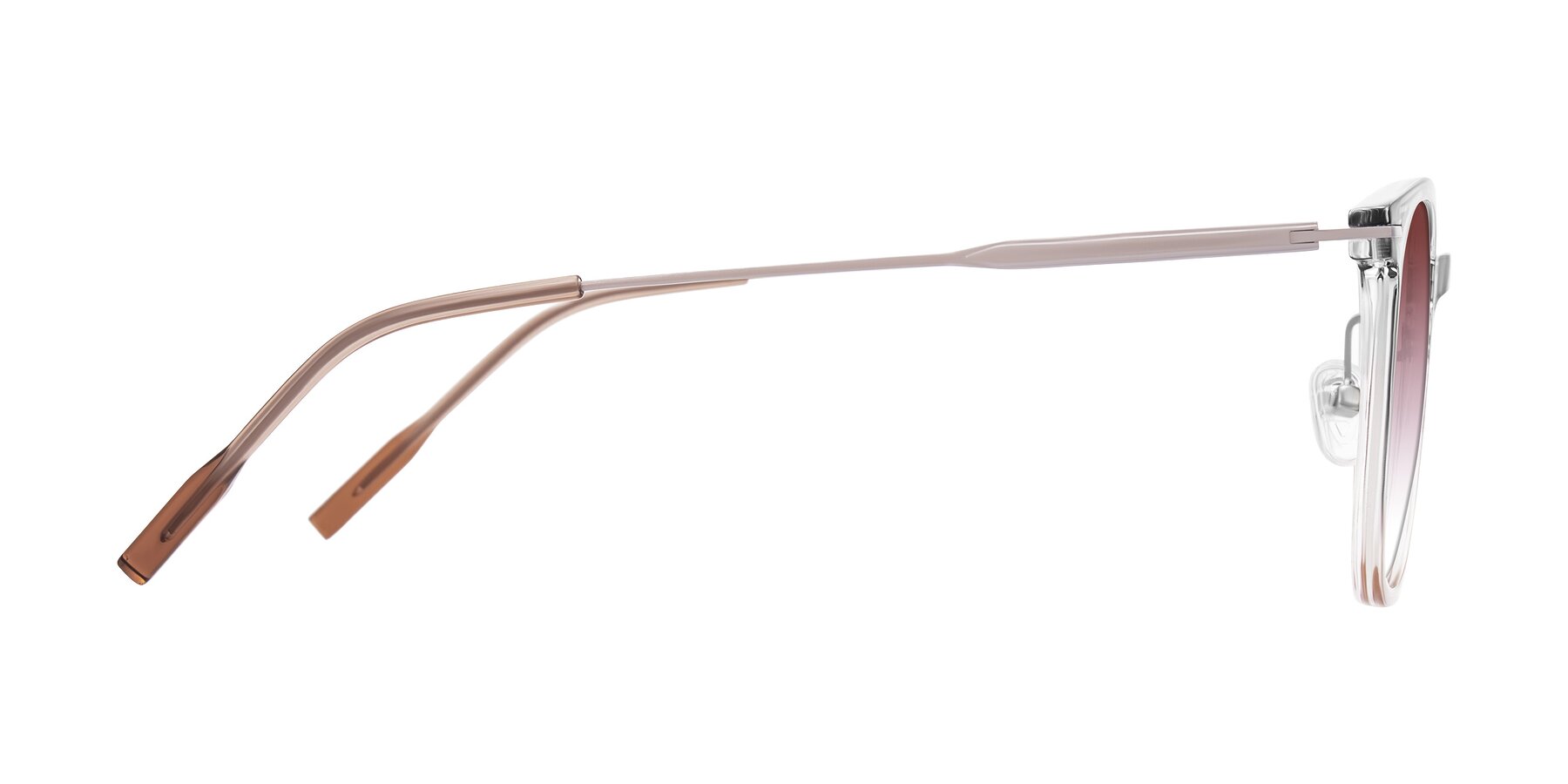 Side of Oonk in Gradient Light Gray/Brown with Garnet Gradient Lenses