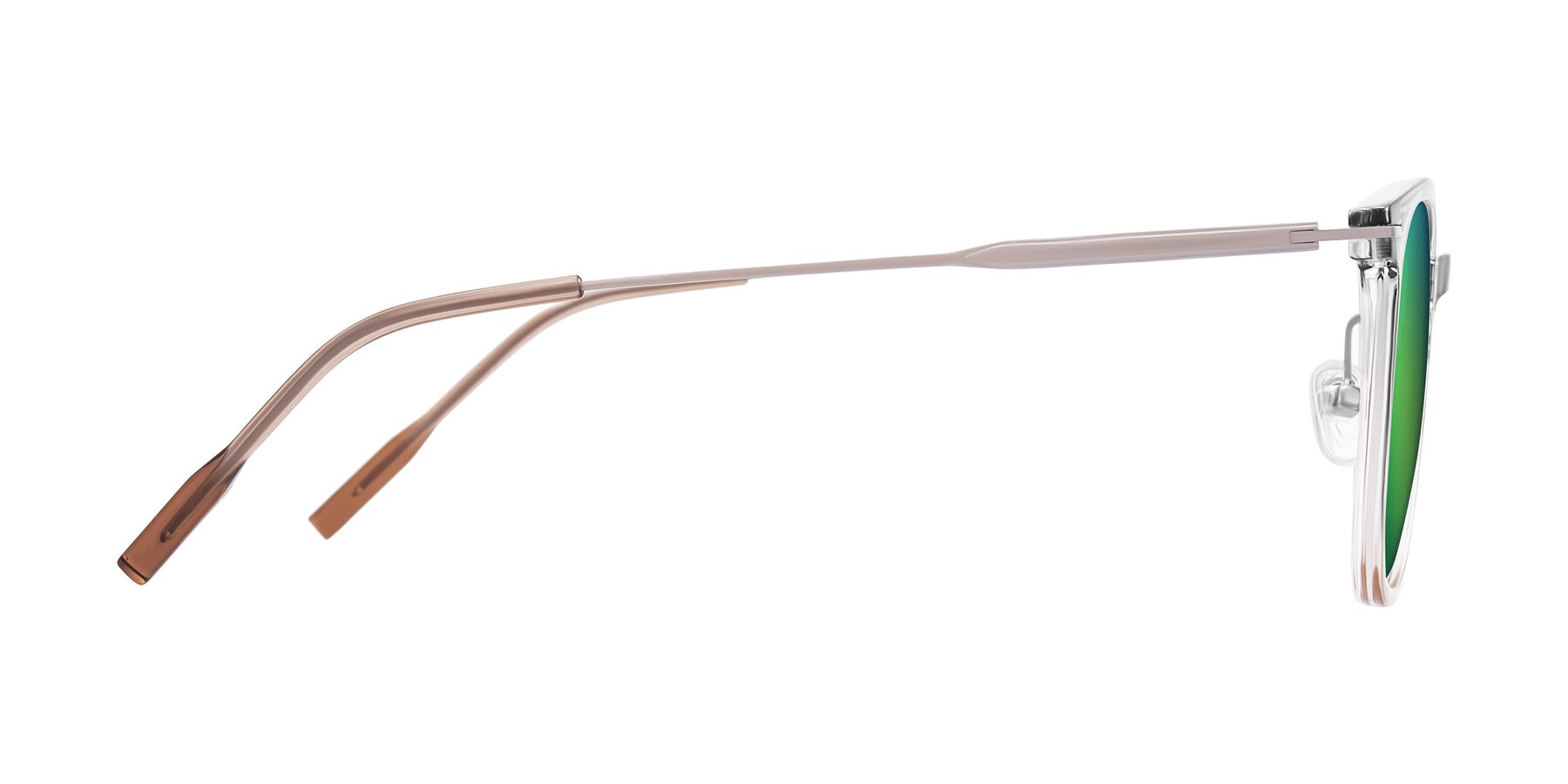 Side of Oonk in Gradient Light Gray/Brown with Green Mirrored Lenses