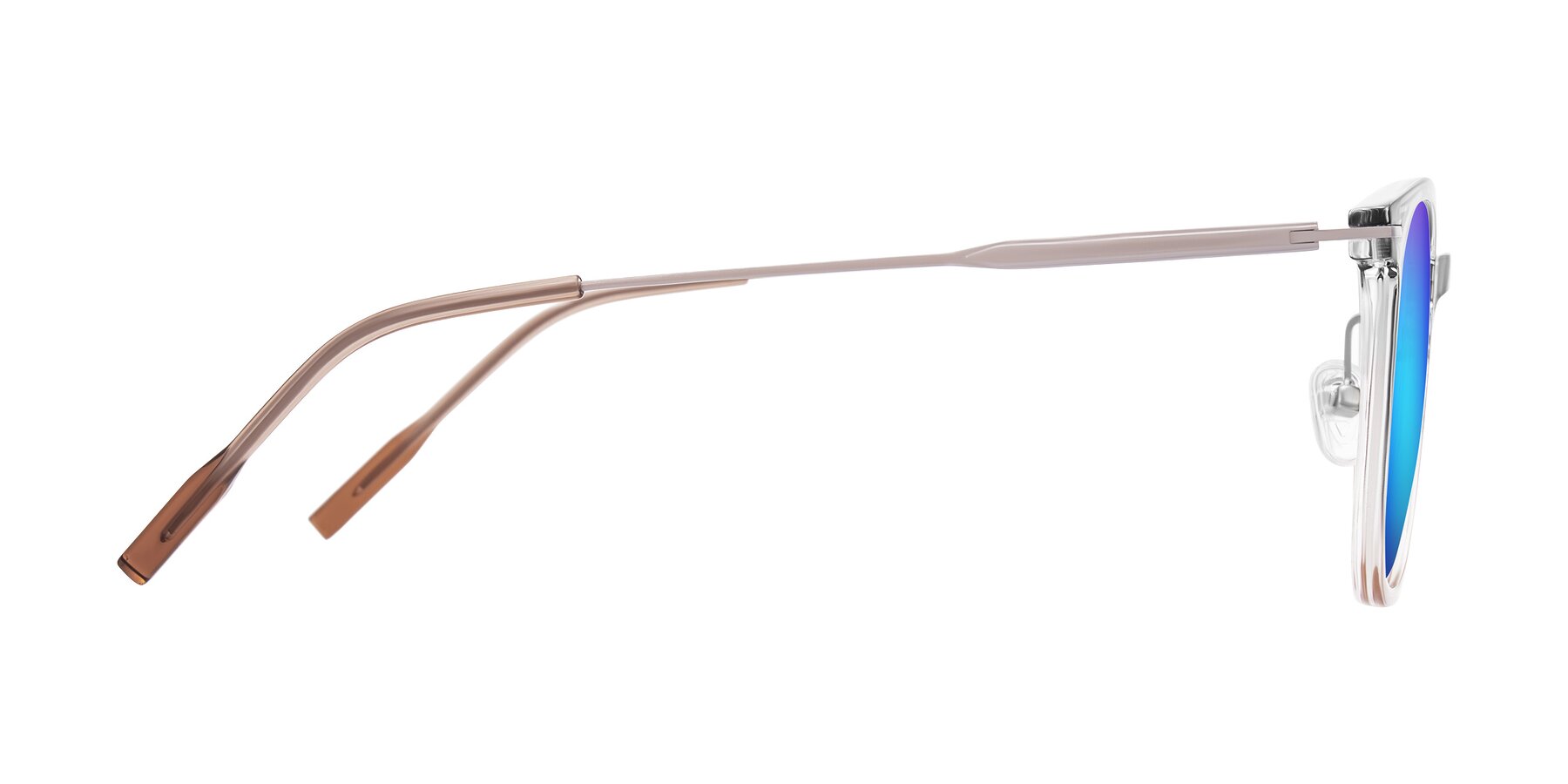 Side of Oonk in Gradient Light Gray/Brown with Blue Mirrored Lenses