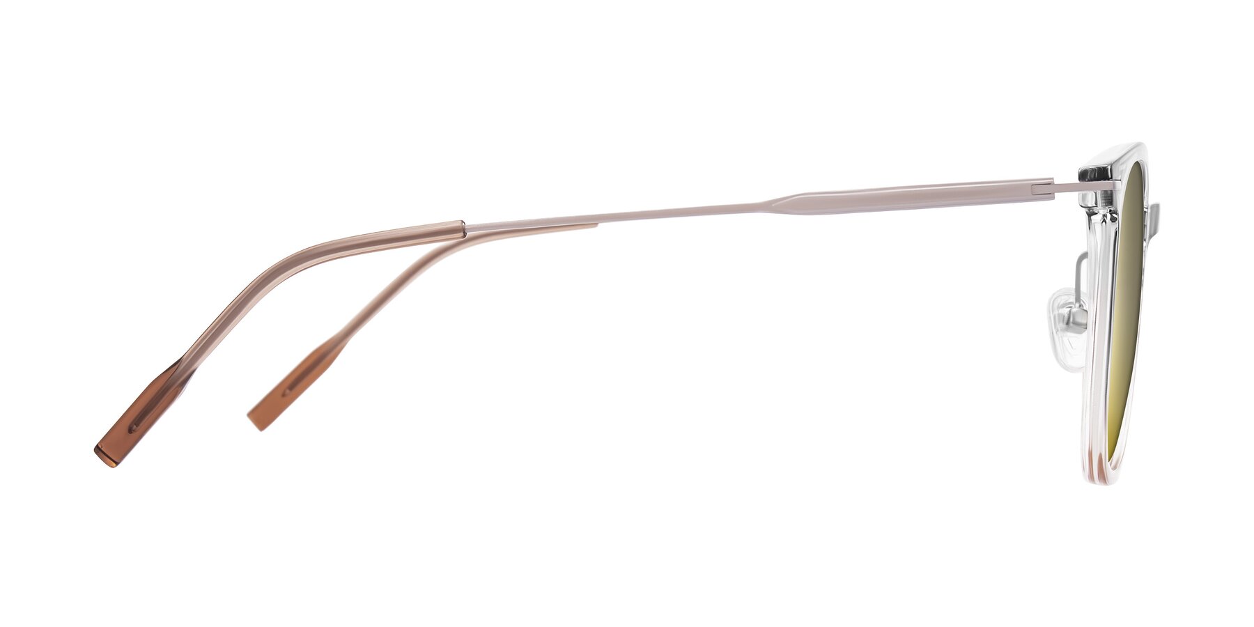 Side of Oonk in Gradient Light Gray/Brown with Gold Mirrored Lenses