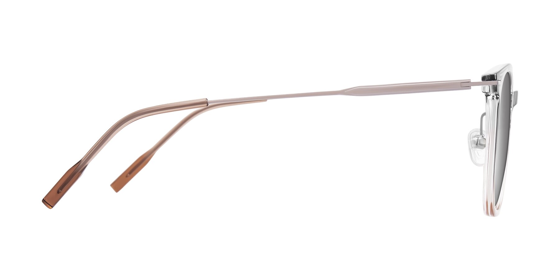 Side of Oonk in Gradient Light Gray/Brown with Silver Mirrored Lenses