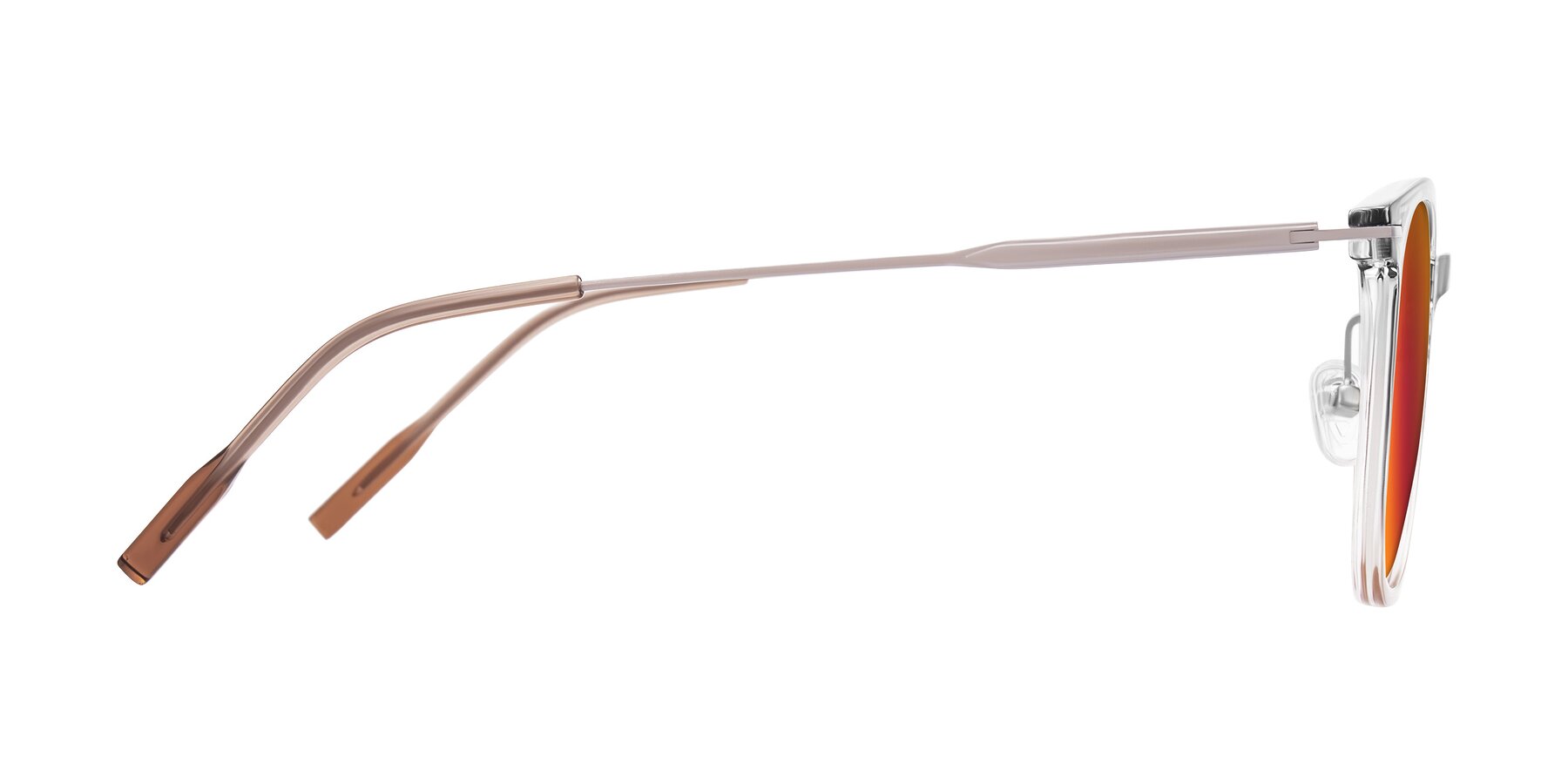 Side of Oonk in Gradient Light Gray/Brown with Red Gold Mirrored Lenses