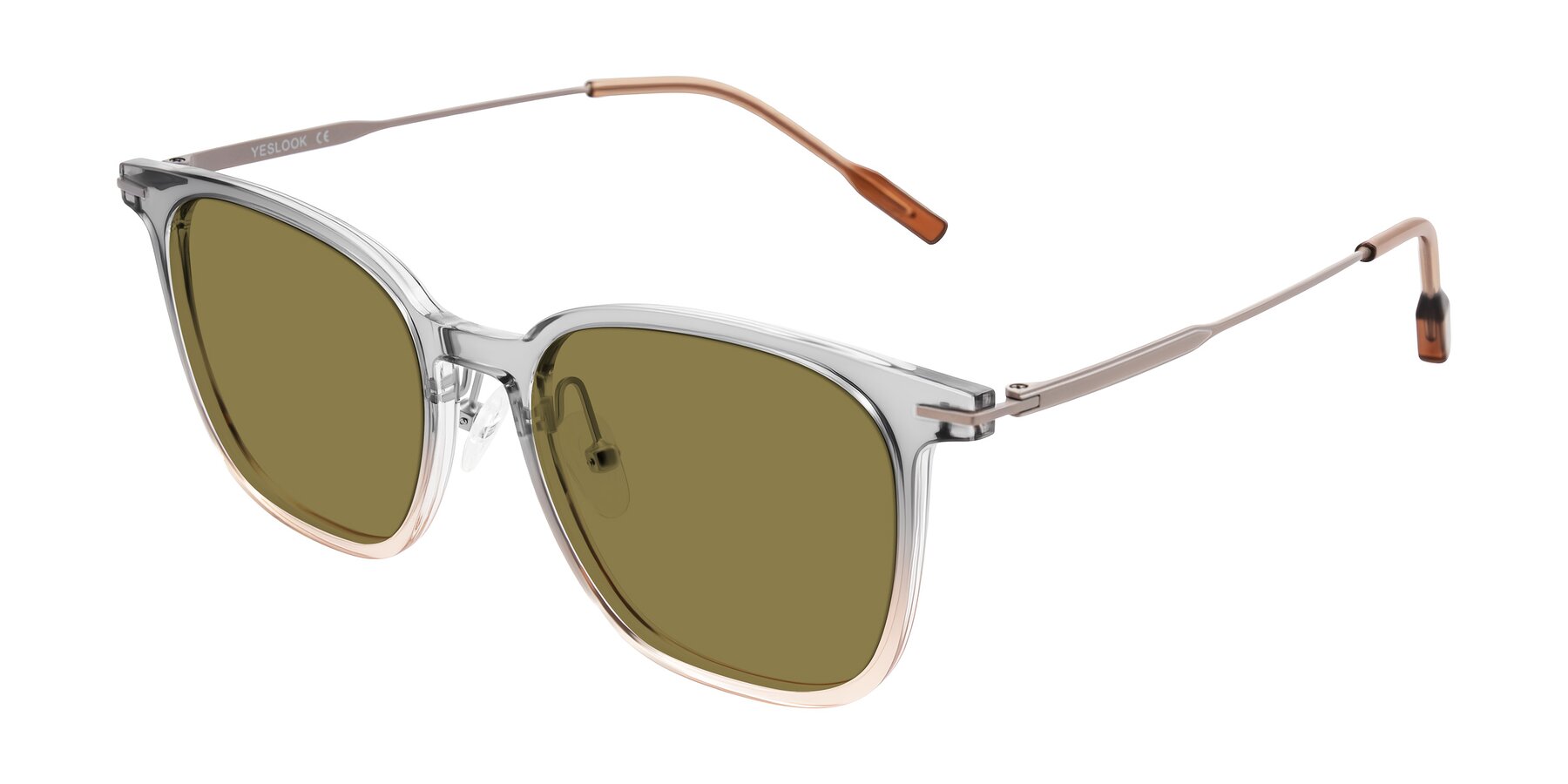 Angle of Oonk in Gradient Light Gray/Brown with Brown Polarized Lenses