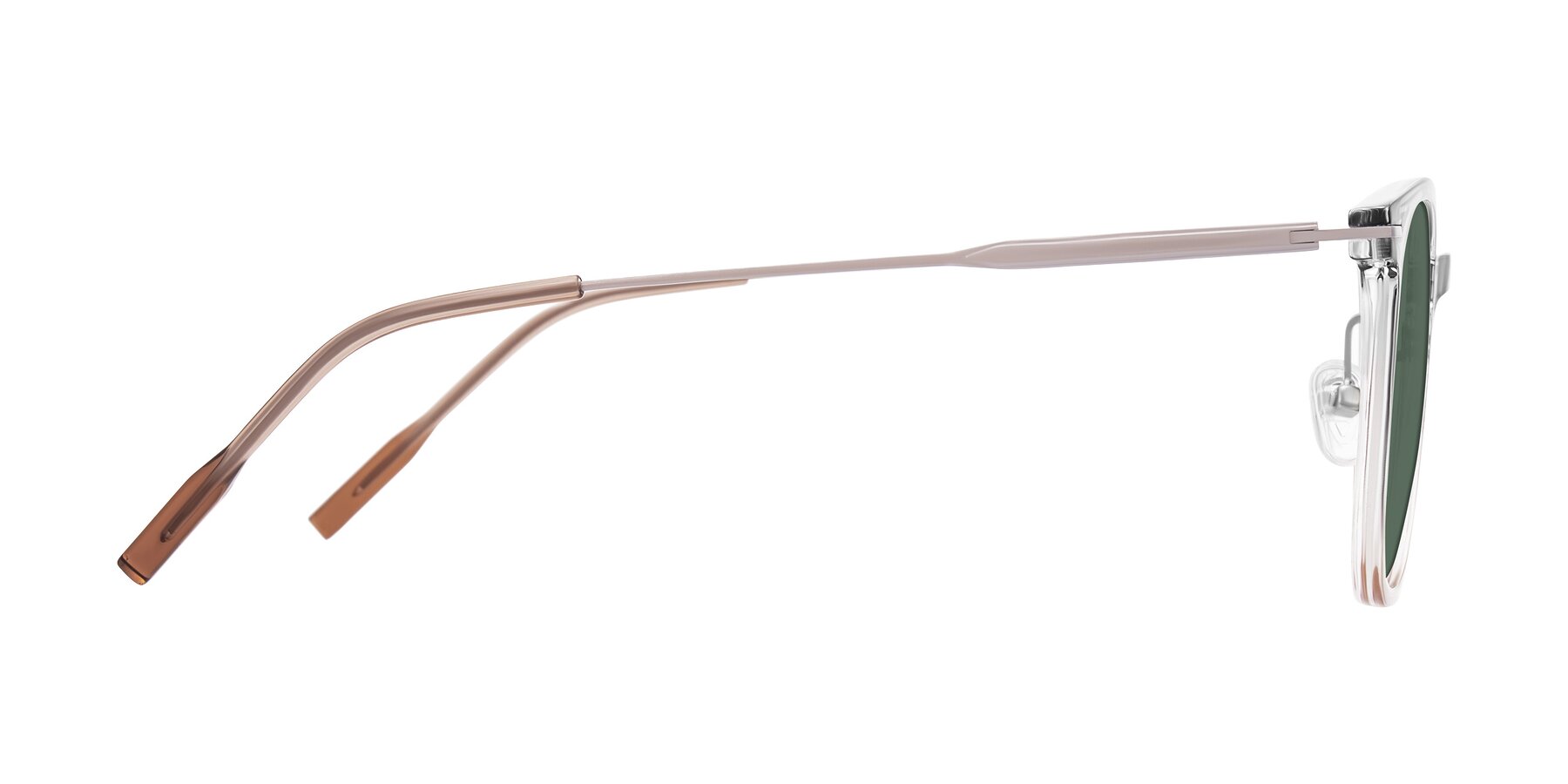 Side of Oonk in Gradient Light Gray/Brown with Green Polarized Lenses