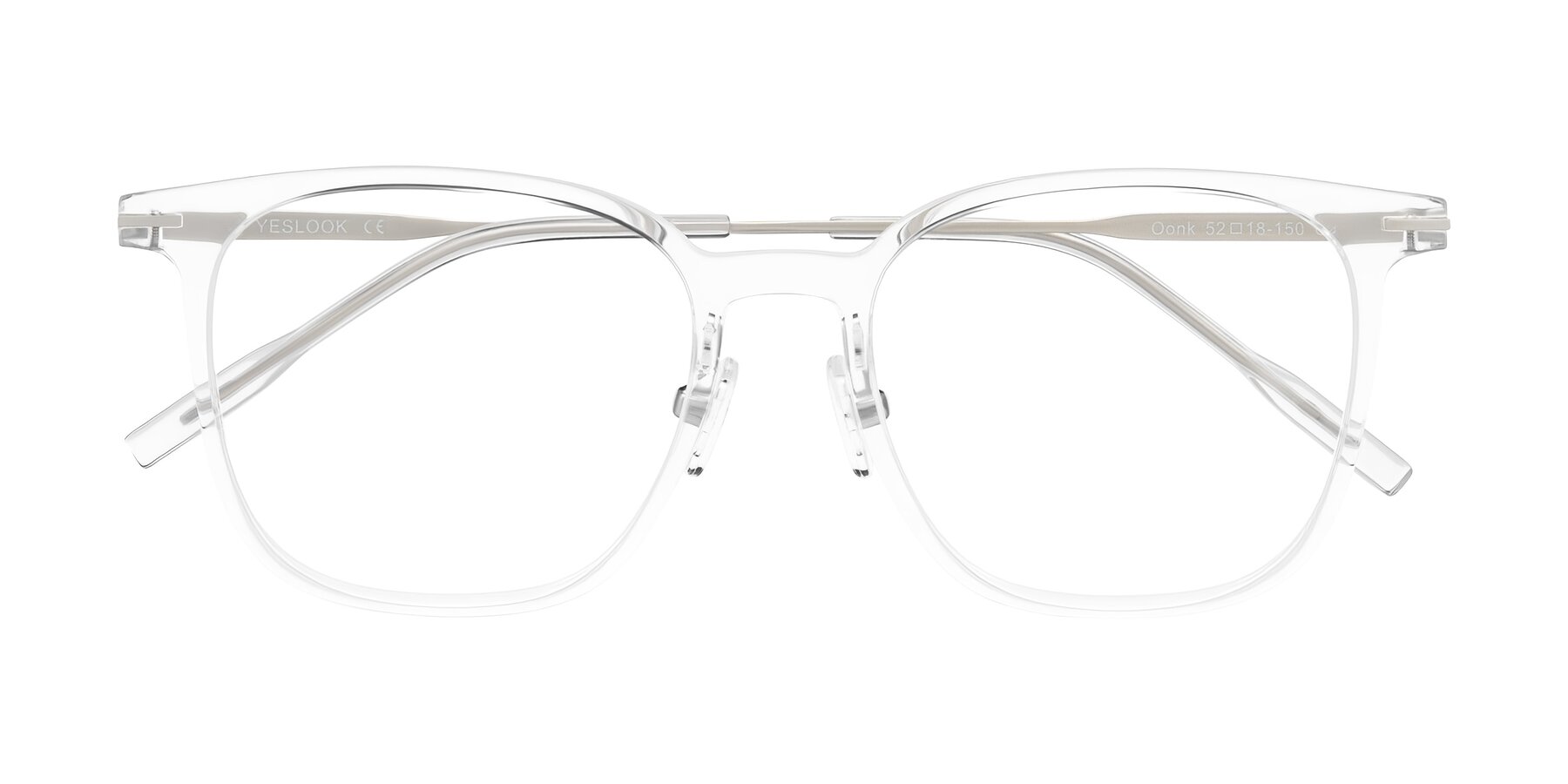 Folded Front of Oonk in Clear with Clear Eyeglass Lenses
