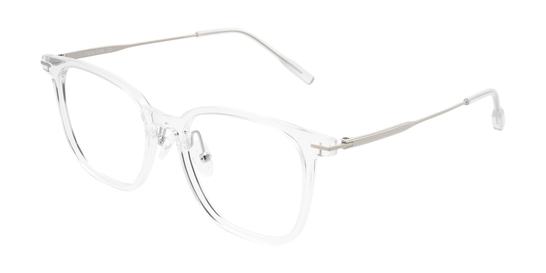 Angle of Oonk in Clear with Clear Eyeglass Lenses