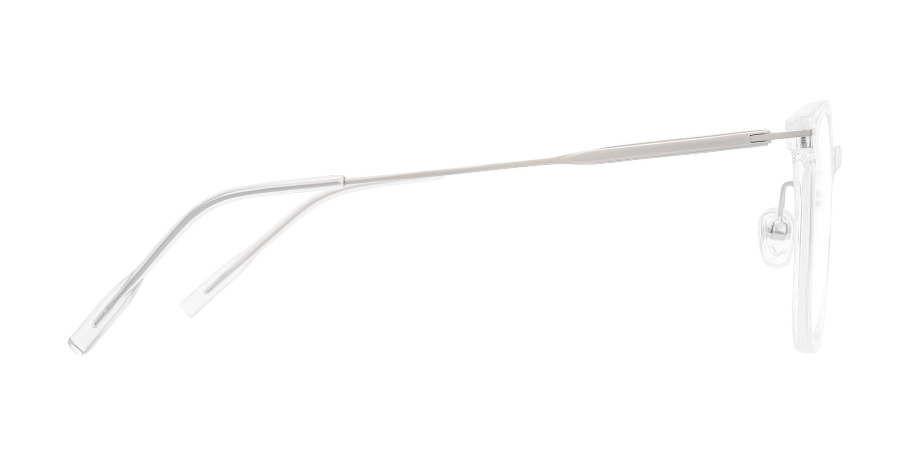 Side of Oonk in Clear with Clear Eyeglass Lenses
