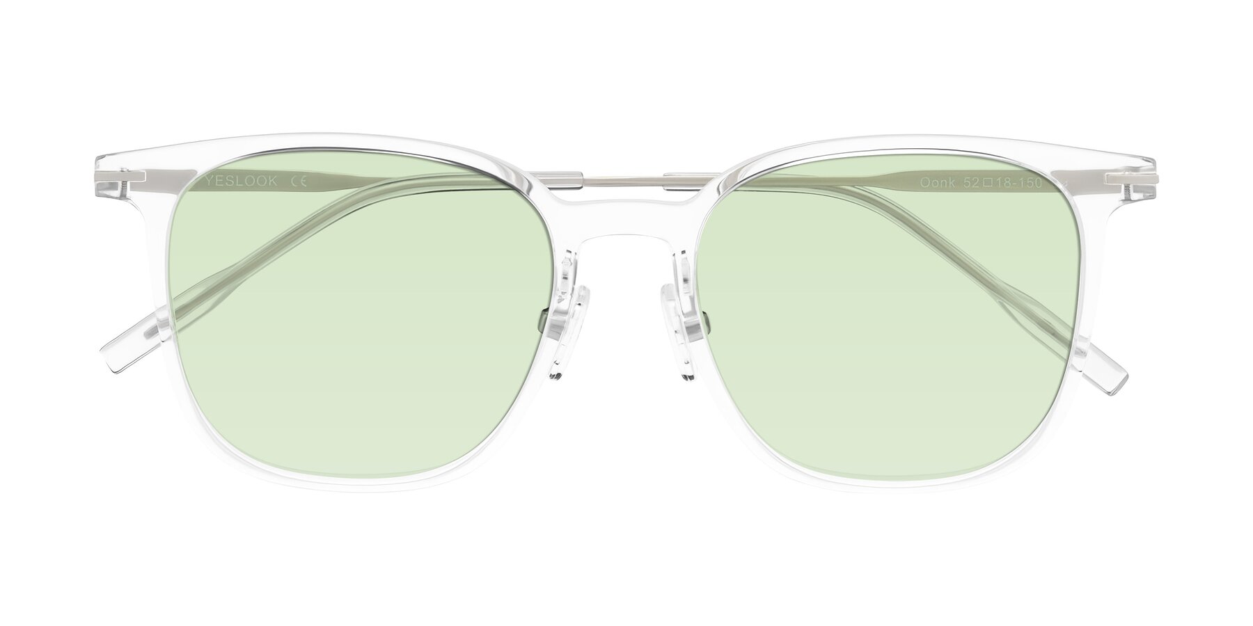 Folded Front of Oonk in Clear with Light Green Tinted Lenses