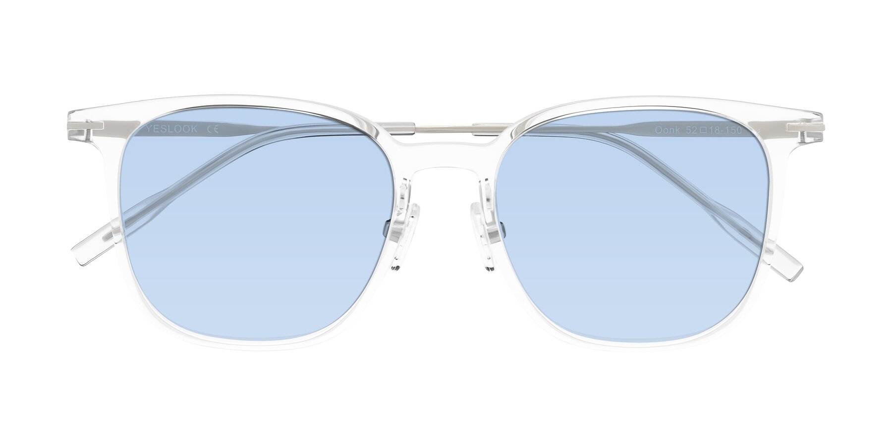 Folded Front of Oonk in Clear with Light Blue Tinted Lenses