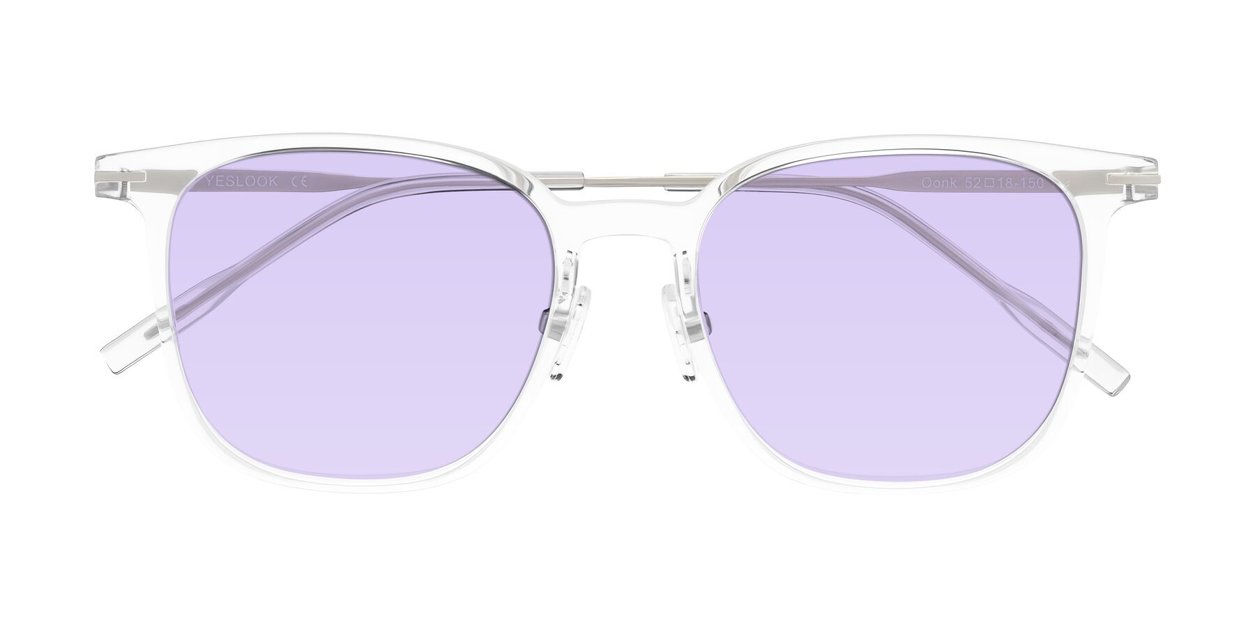 Folded Front of Oonk in Clear with Light Purple Tinted Lenses