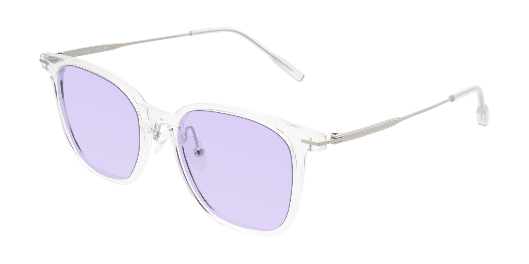 Angle of Oonk in Clear with Light Purple Tinted Lenses